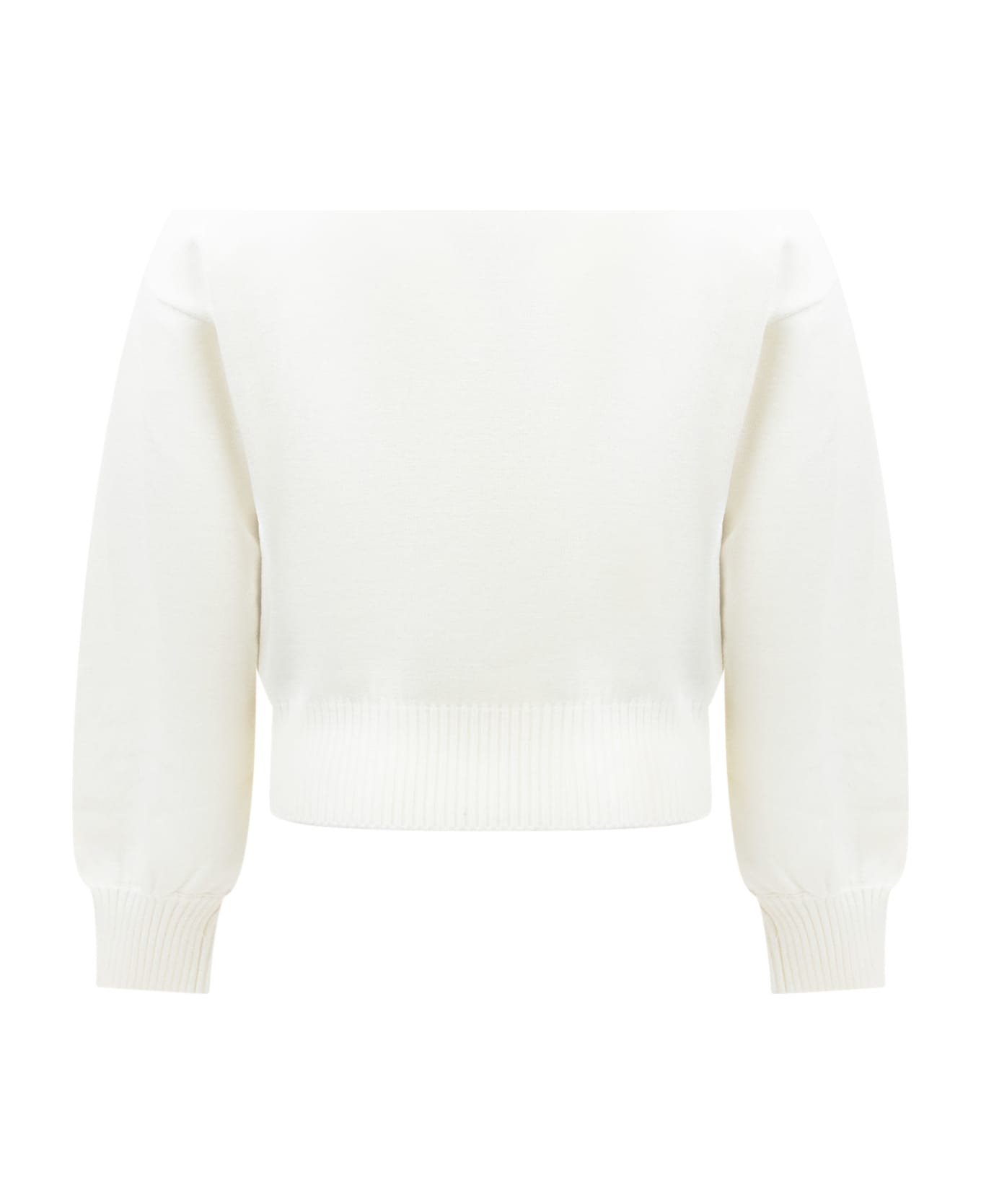 TwinSet Sweater With Logo - OFF WHITE ニットウェア＆スウェットシャツ