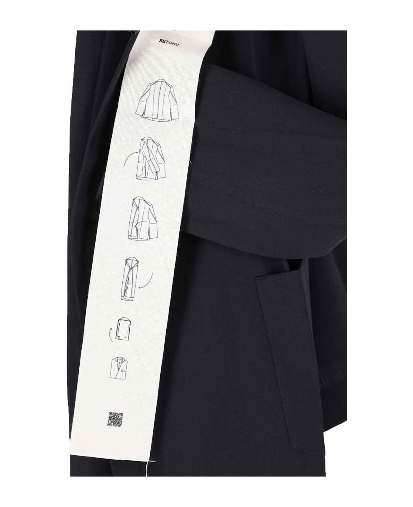 Setchu Double-breasted Blazer - Blue