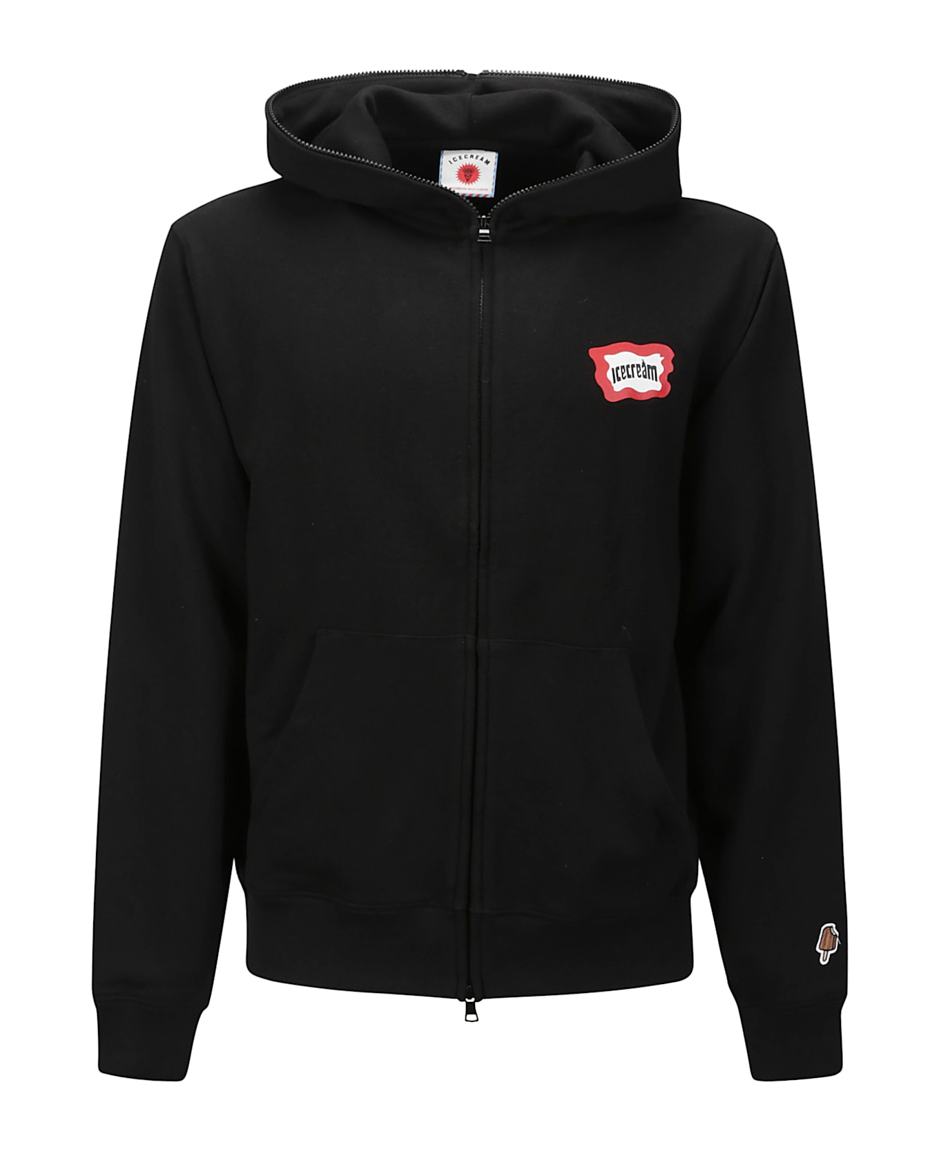 Icecream Roundabout Zip Through Hood - BLACK