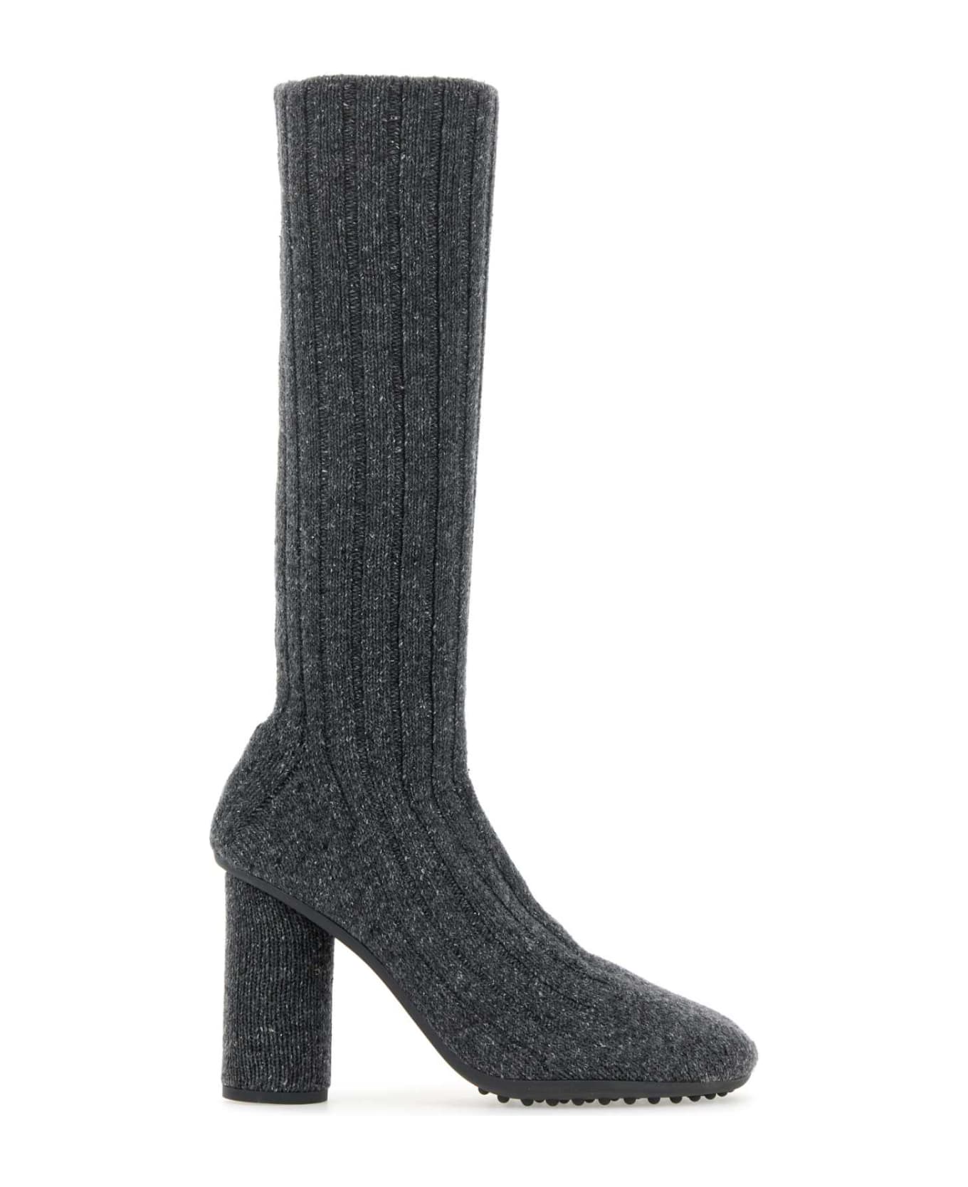 Bottega Veneta Melange Grey Fabric Atomic Ankle Boots - ANTHRACITE
