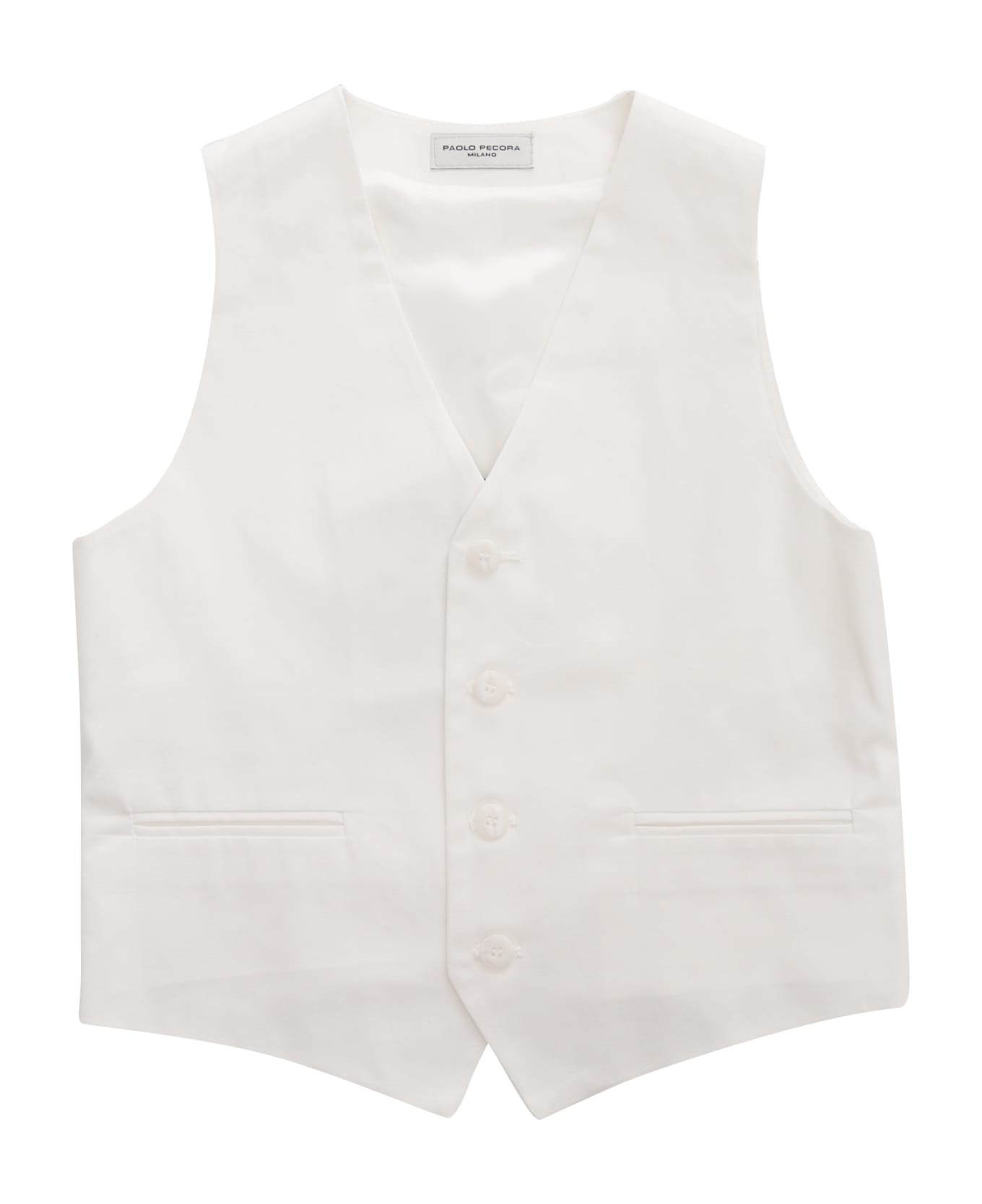 Paolo Pecora Tailored Vest - WHITE トップス