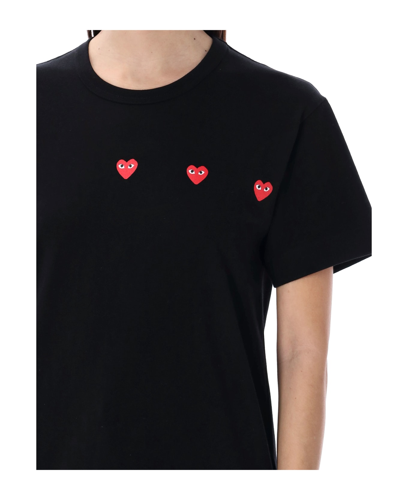 Comme des Garçons Play Hearts T-shirt - BLACK Tシャツ
