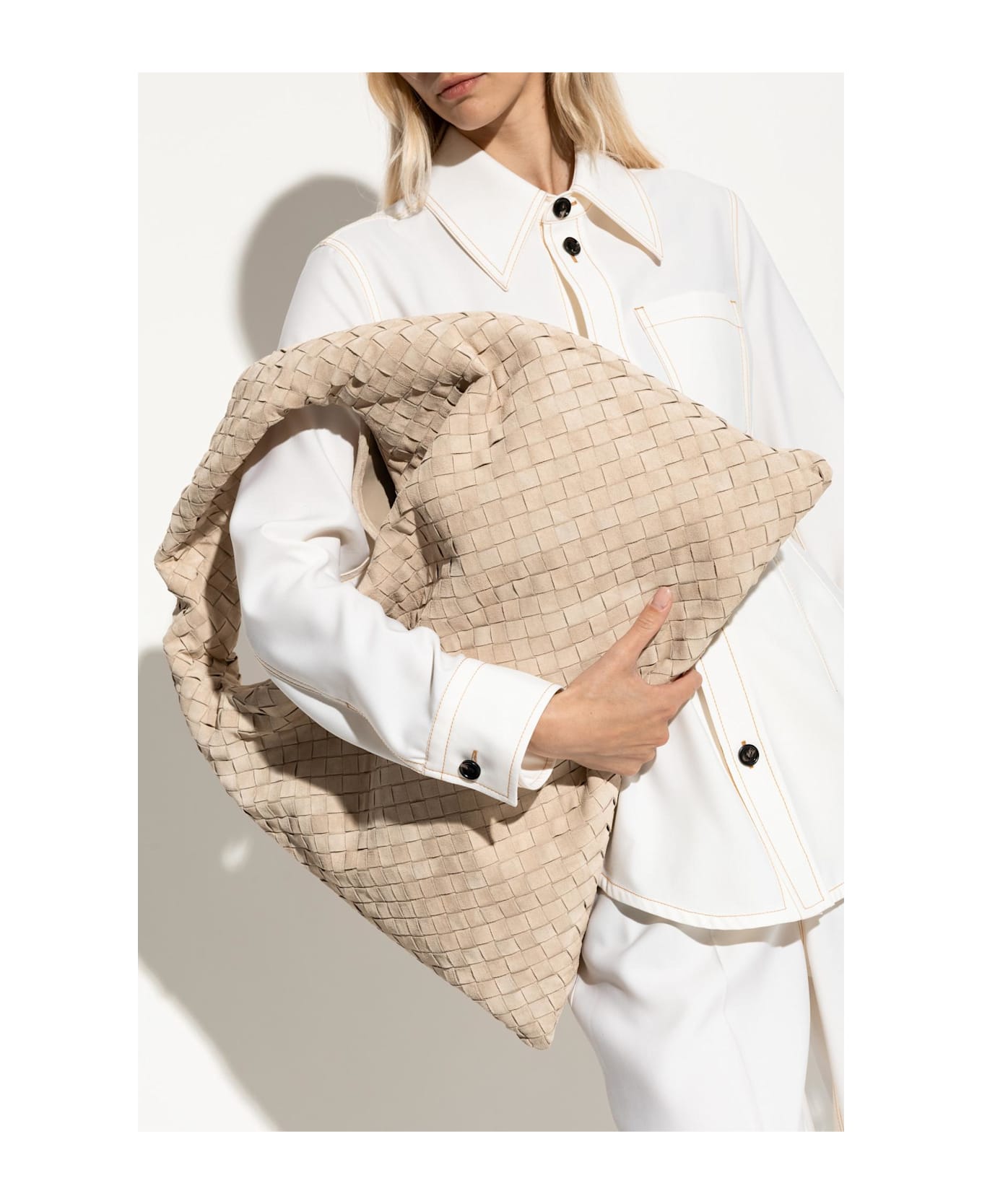 Bottega Veneta Shoulder Bag `large Hop` - BEIGE