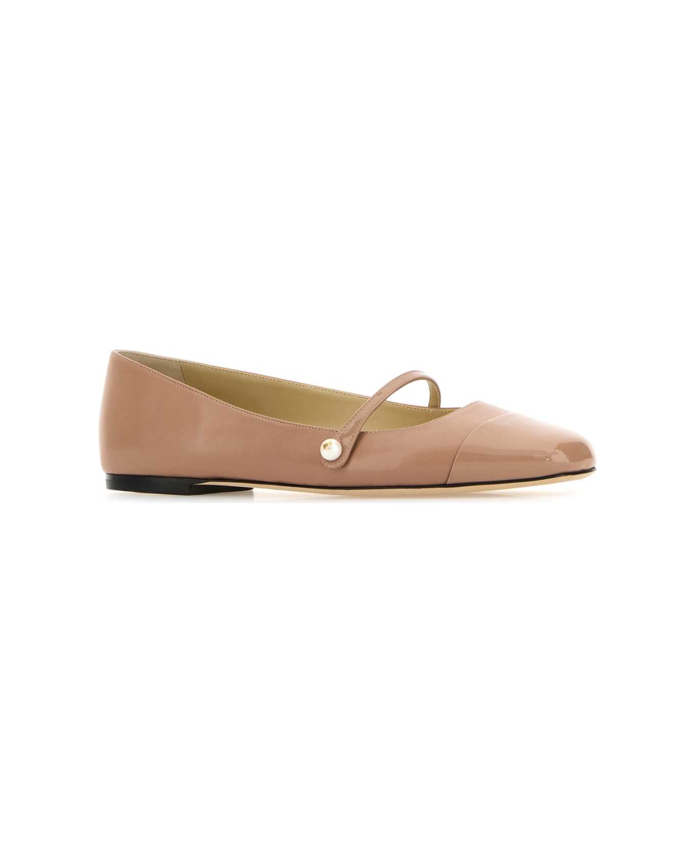 Jimmy Choo Skin Pink Nappa Leather Ballerinas - BALLETPINKBALLETPINK