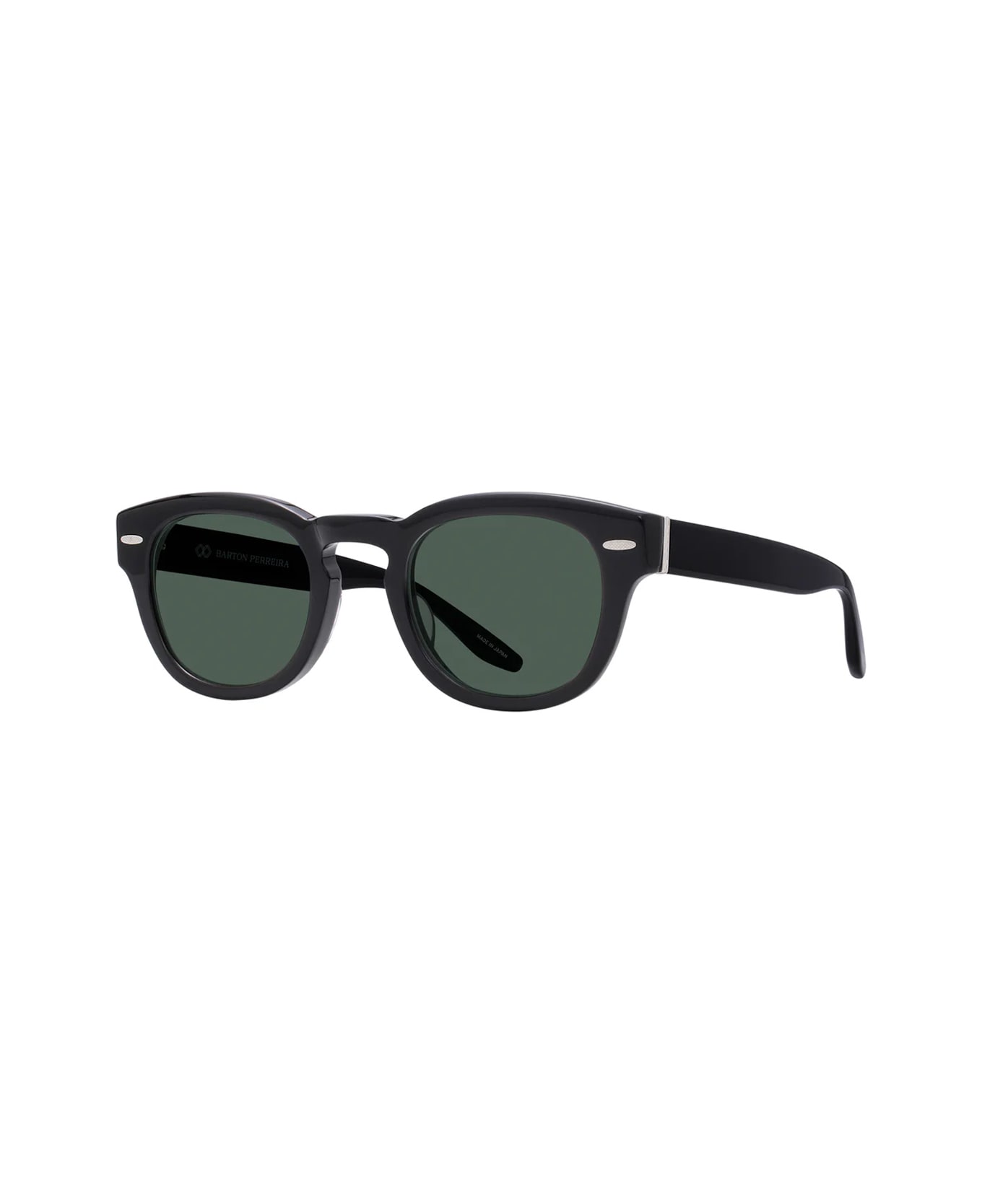 Barton Perreira Bp40010i Demarco Bla/sil/gsm Black Silver/green Sunglasses - Nero