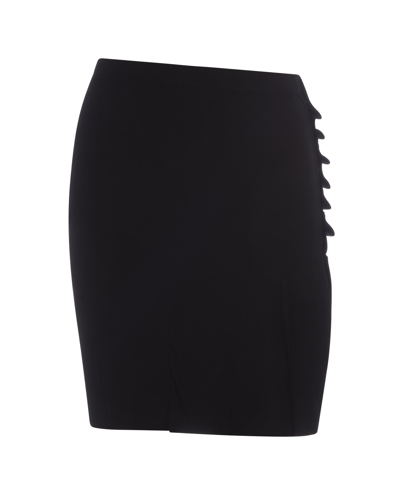 Paco Rabanne Black Stretch Jersey Pleated Mini Skirt - Nero