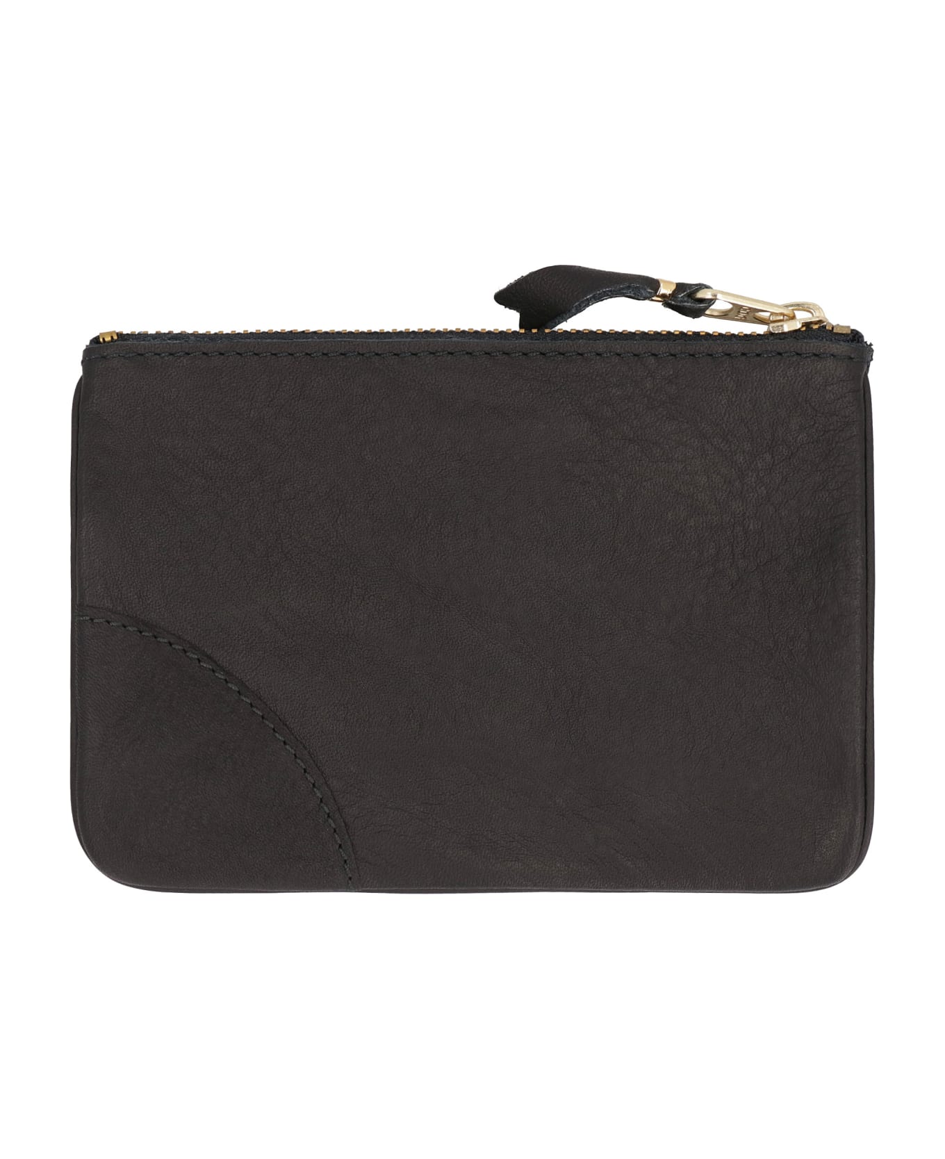 Comme des Garçons Wallet Small Leather Flat Pouch - black 財布