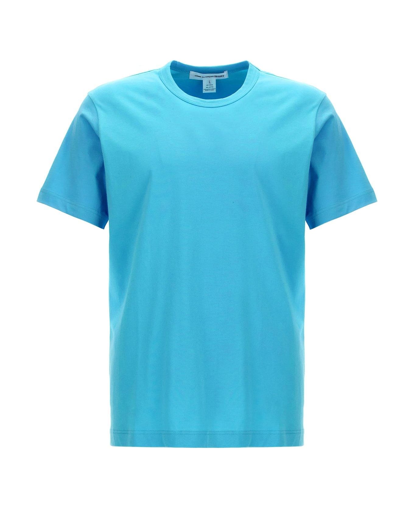 Comme des Garçons Shirt Logo Printed Crewneck T-shirt - Blue