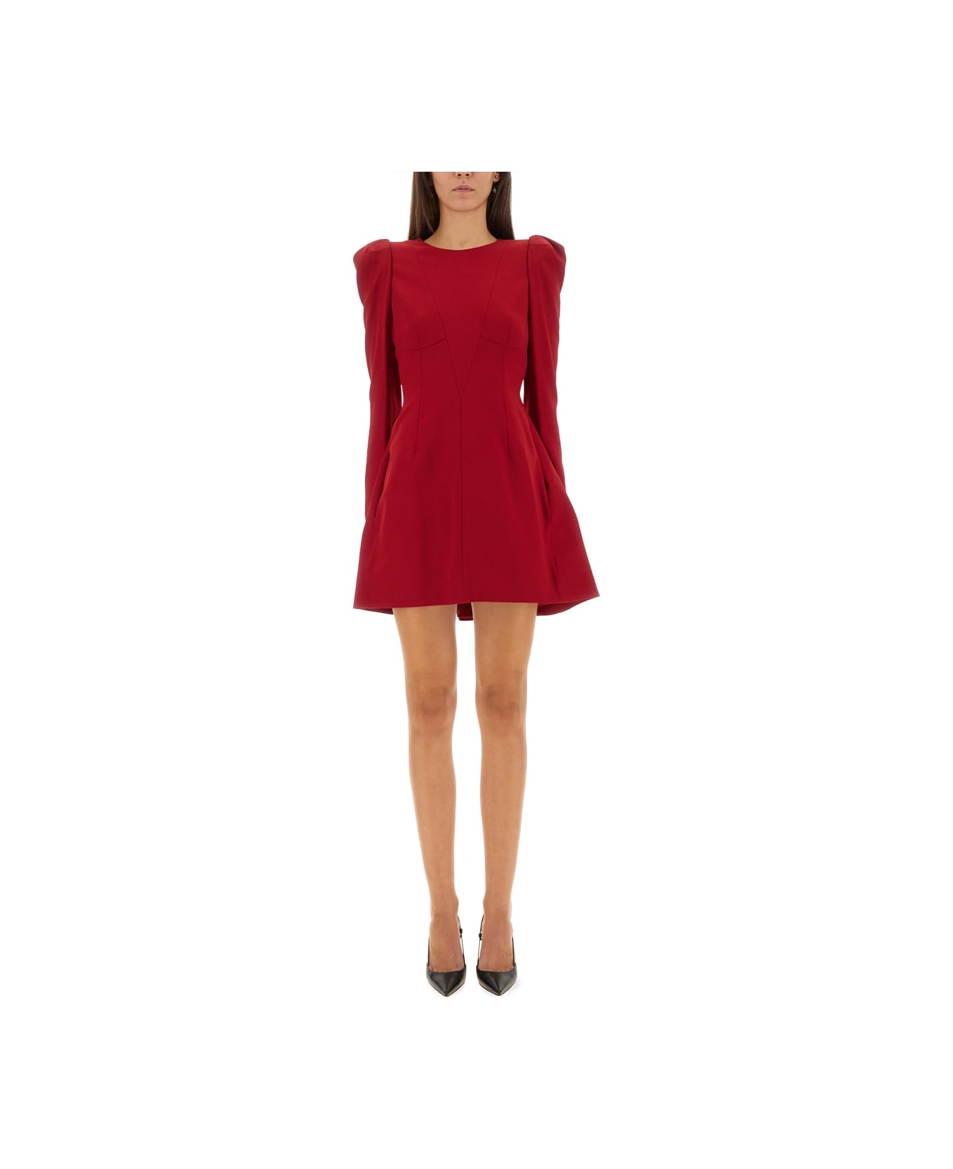 Alexander McQueen Flared Minidress - RED