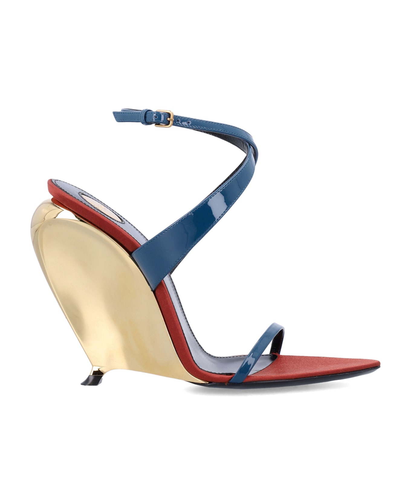 Saint Laurent Tallulah Wedges - DUCK BLUE MULTI