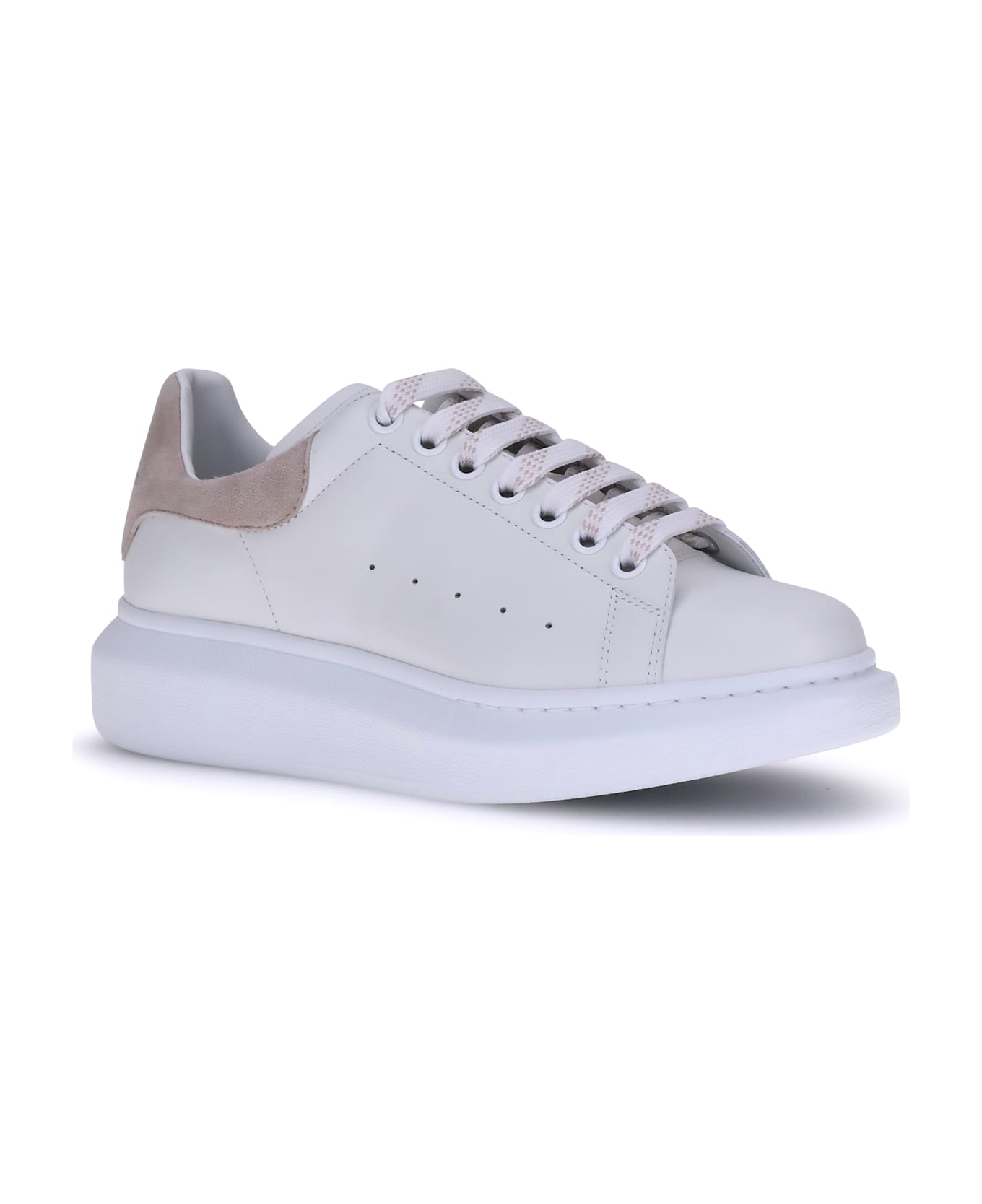 Alexander McQueen Leather Sneakers - WHITE
