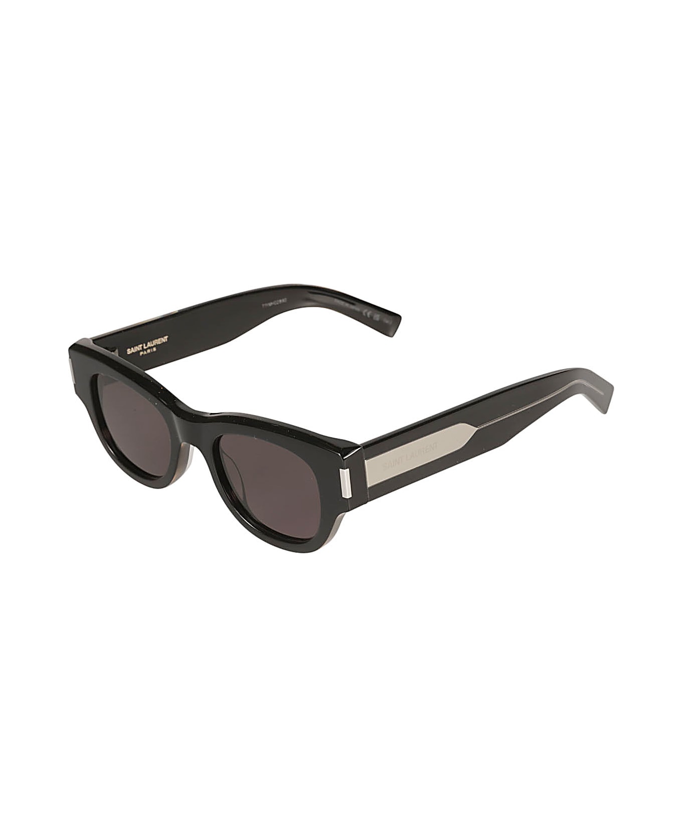 Saint Laurent Eyewear Round Frame Sunglasses Alican - Black/Crystal/Grey