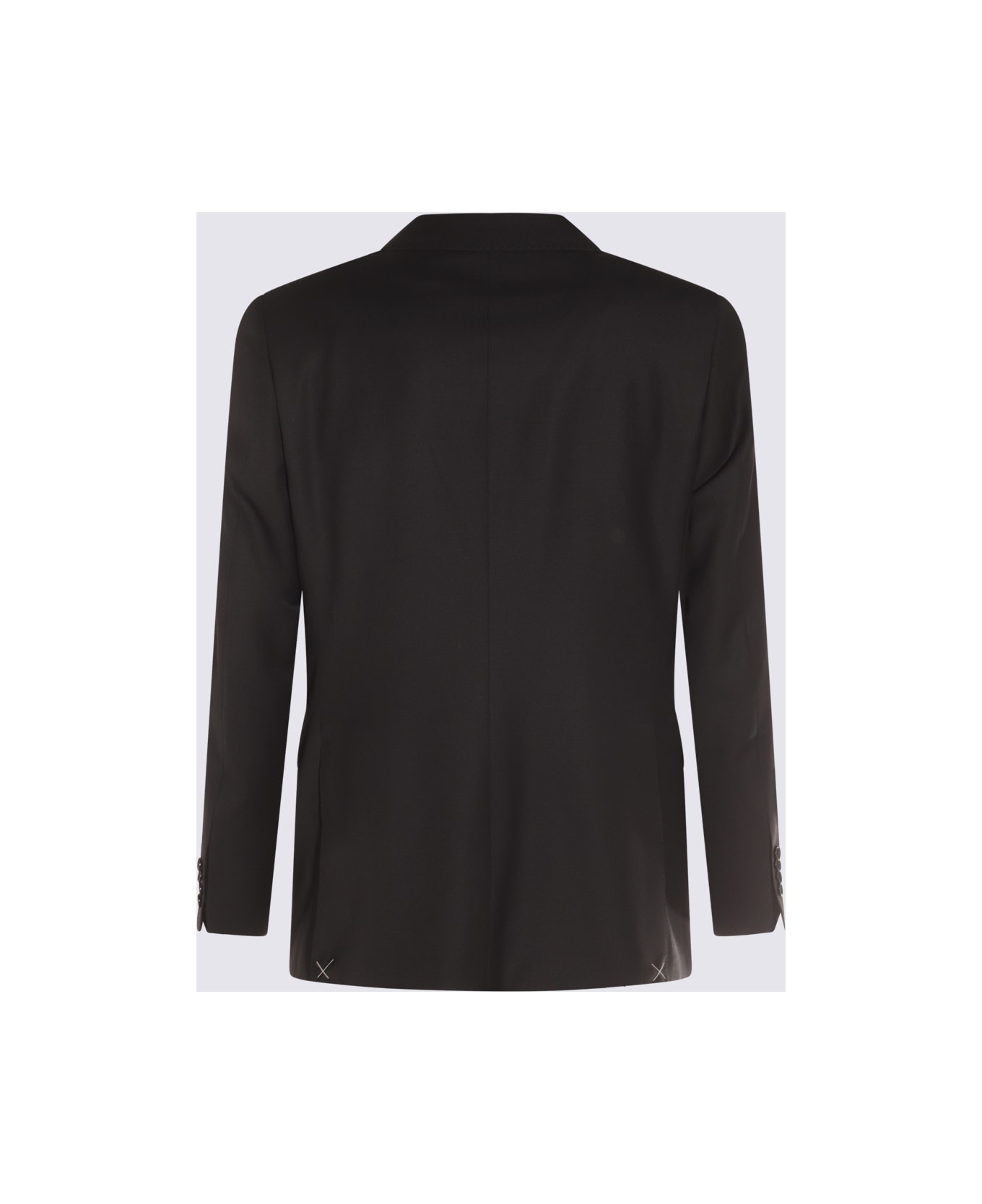 Canali Black Wool Suits - Black