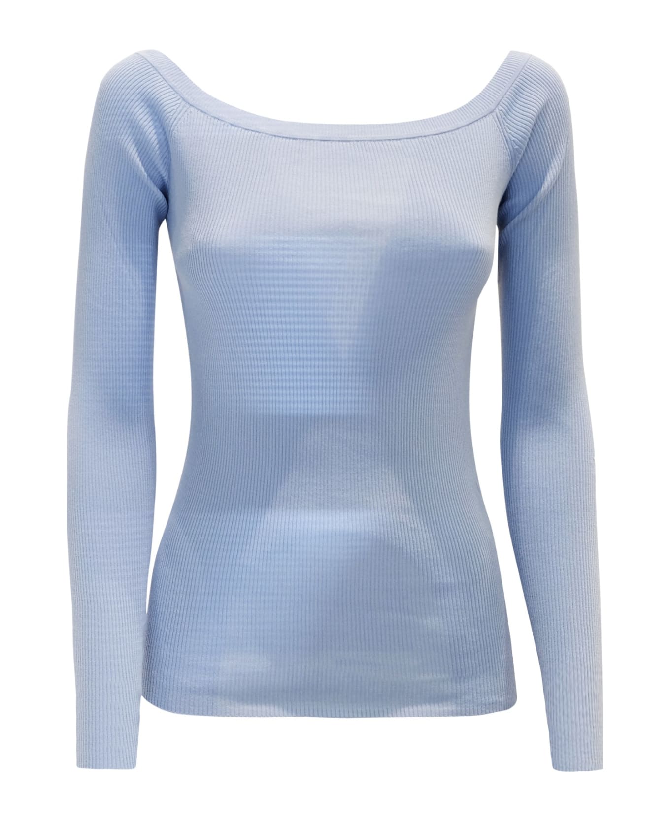 Parosh Powder Blue Cotton Cipria24 Sweater - POWDER BLUE ニットウェア