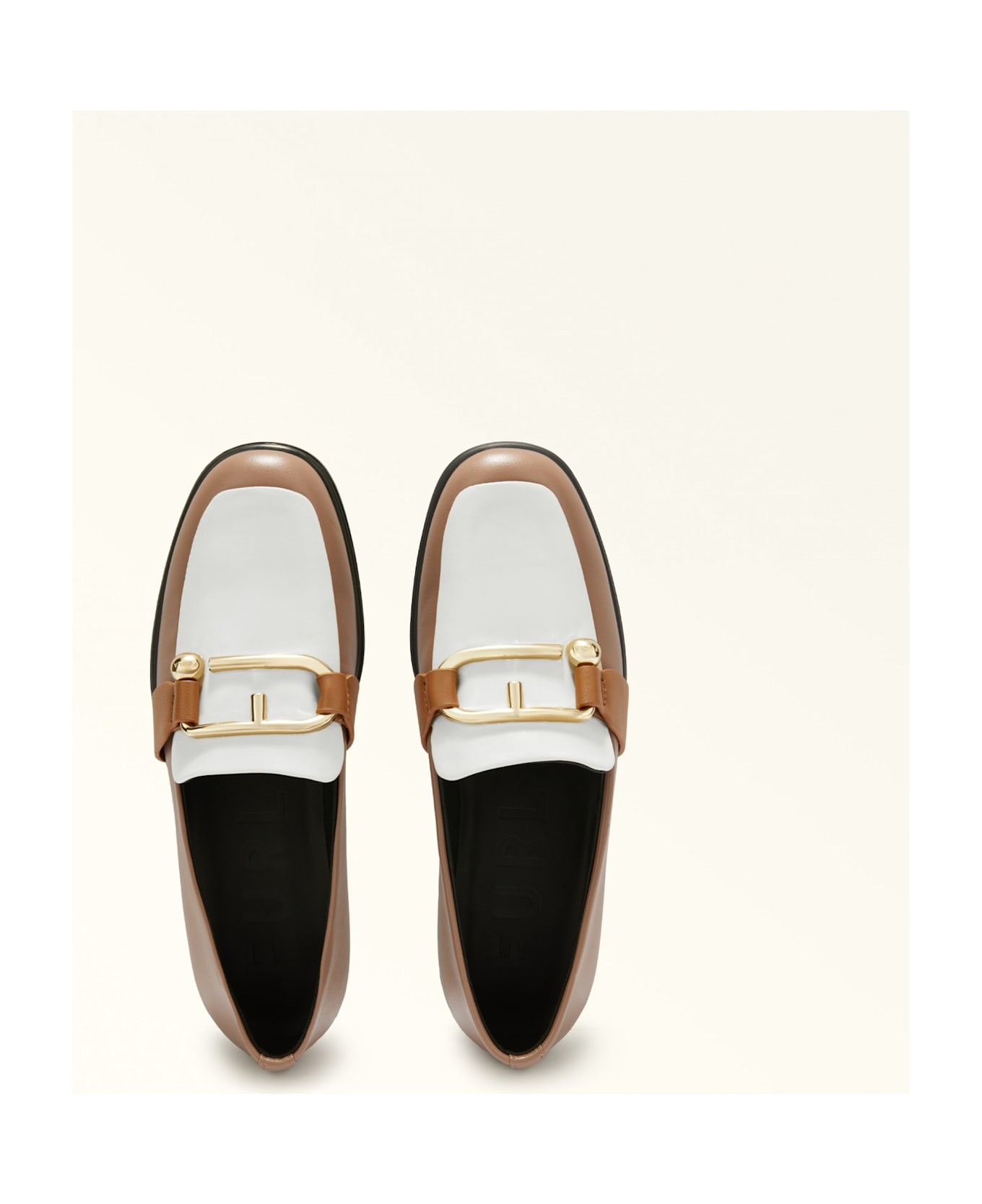 Furla Nuvola Loafers In Greige Leather - Greige フラットシューズ