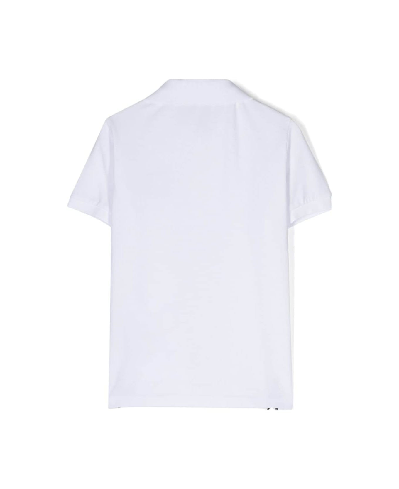 Stone Island Junior White Polo Shirt With Logo In Stretch Cotton Boy - White