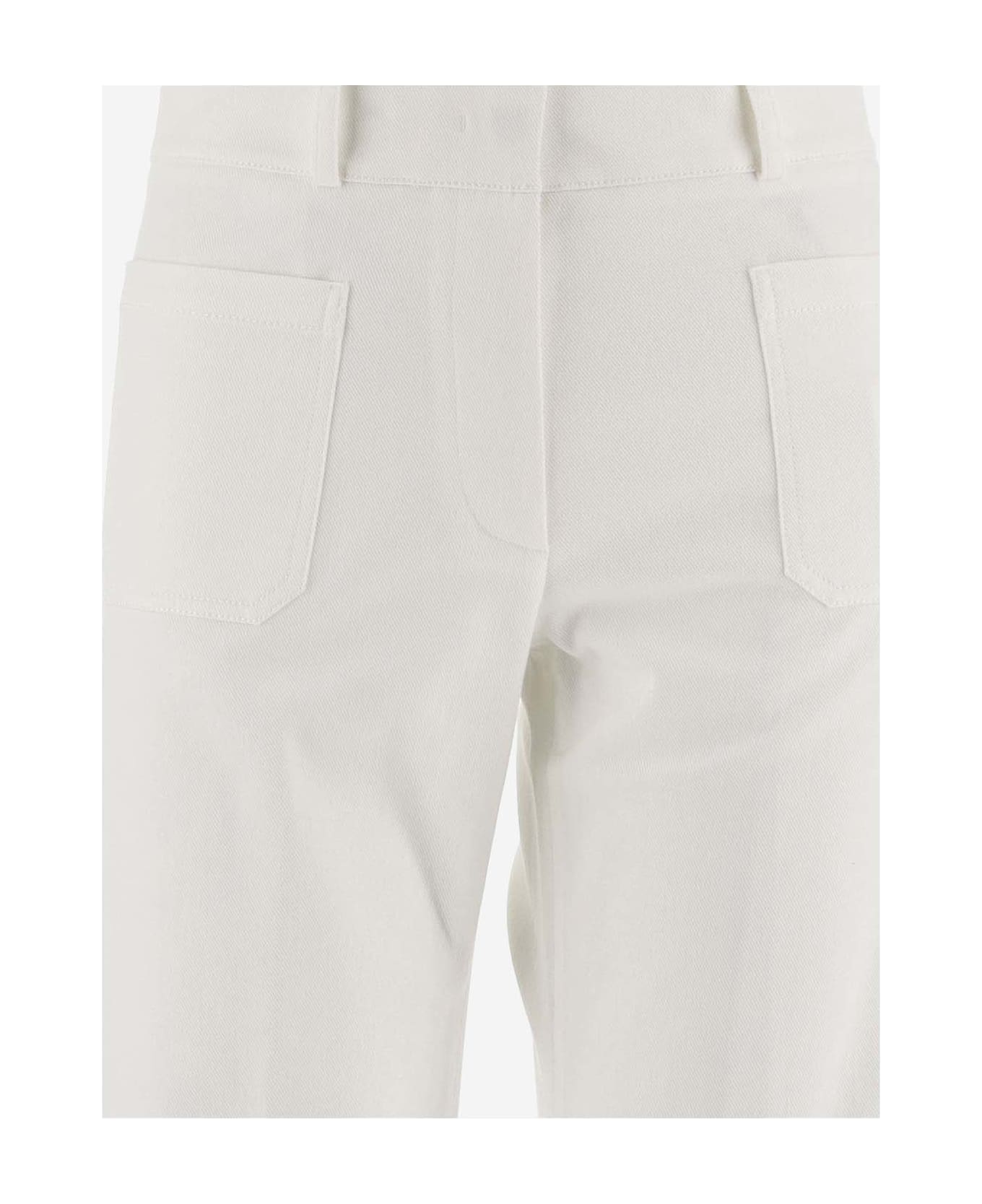 QL2 Stretch Cotton Wide Leg Pants - White ボトムス