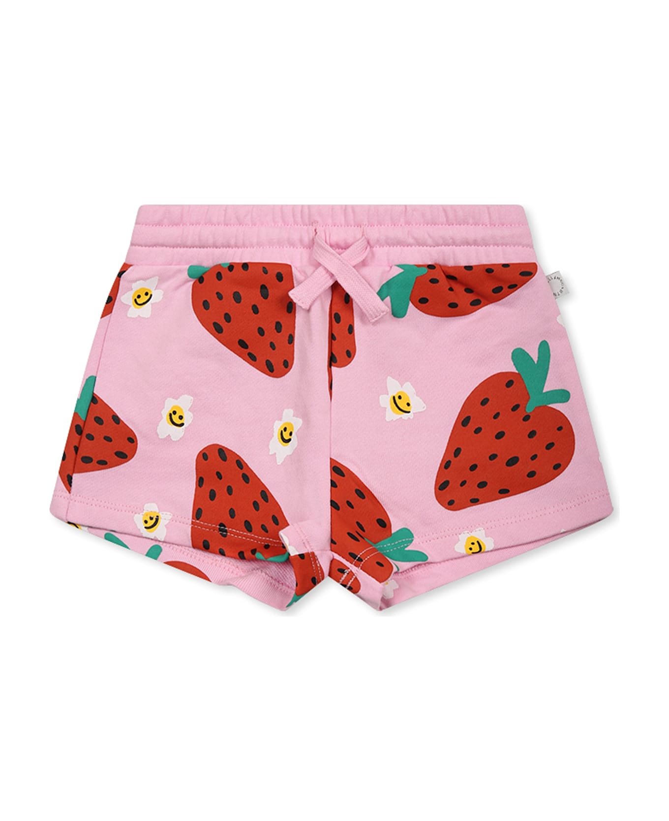 Stella McCartney Kids Pink Shorts For Baby Girl With Strawberry Print - Pink