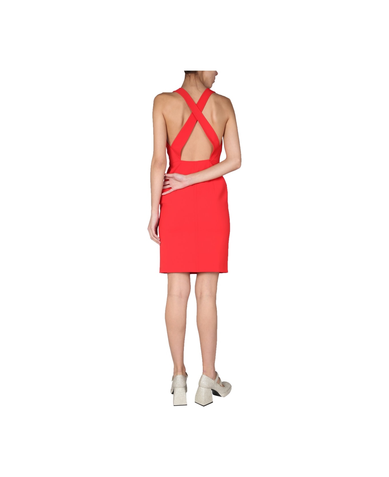 Boutique Moschino Dress With Cut Out Detail - RED