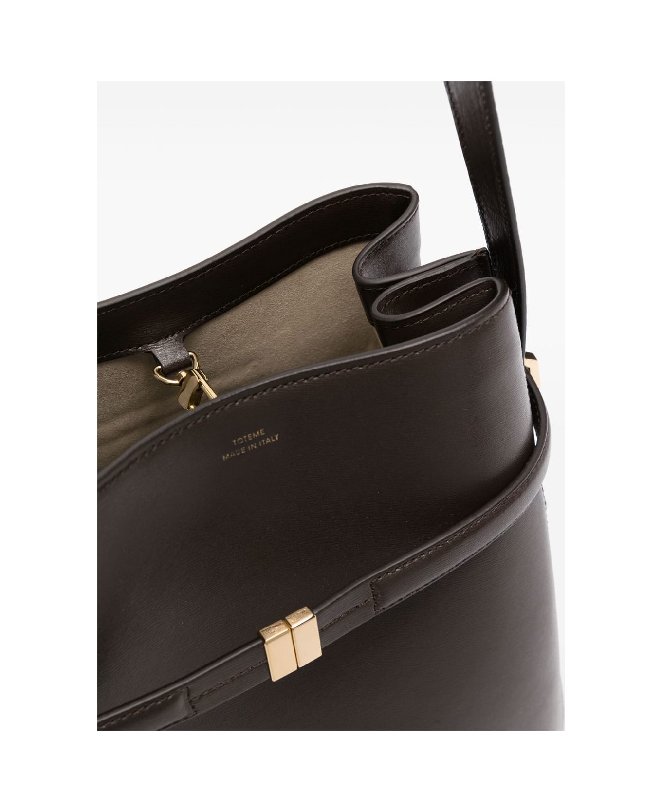Totême Leather Belted Bucket Bag - Brown