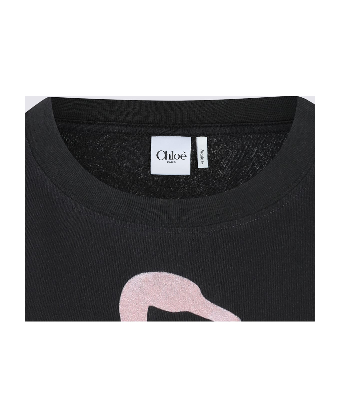 Chloé Black Cotton T-shirt - ASH BLACK