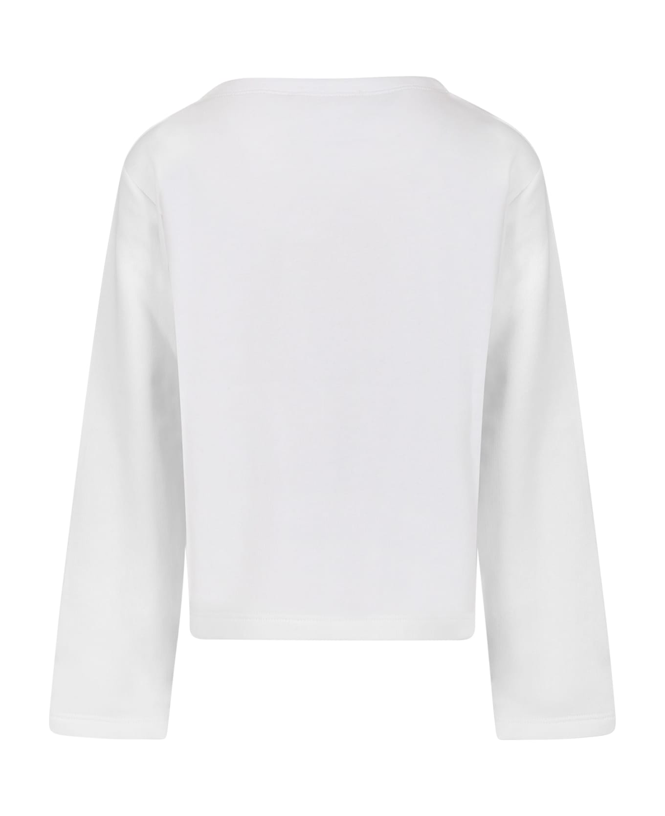 Marni White Sweatshirt For Girl With Logo - White