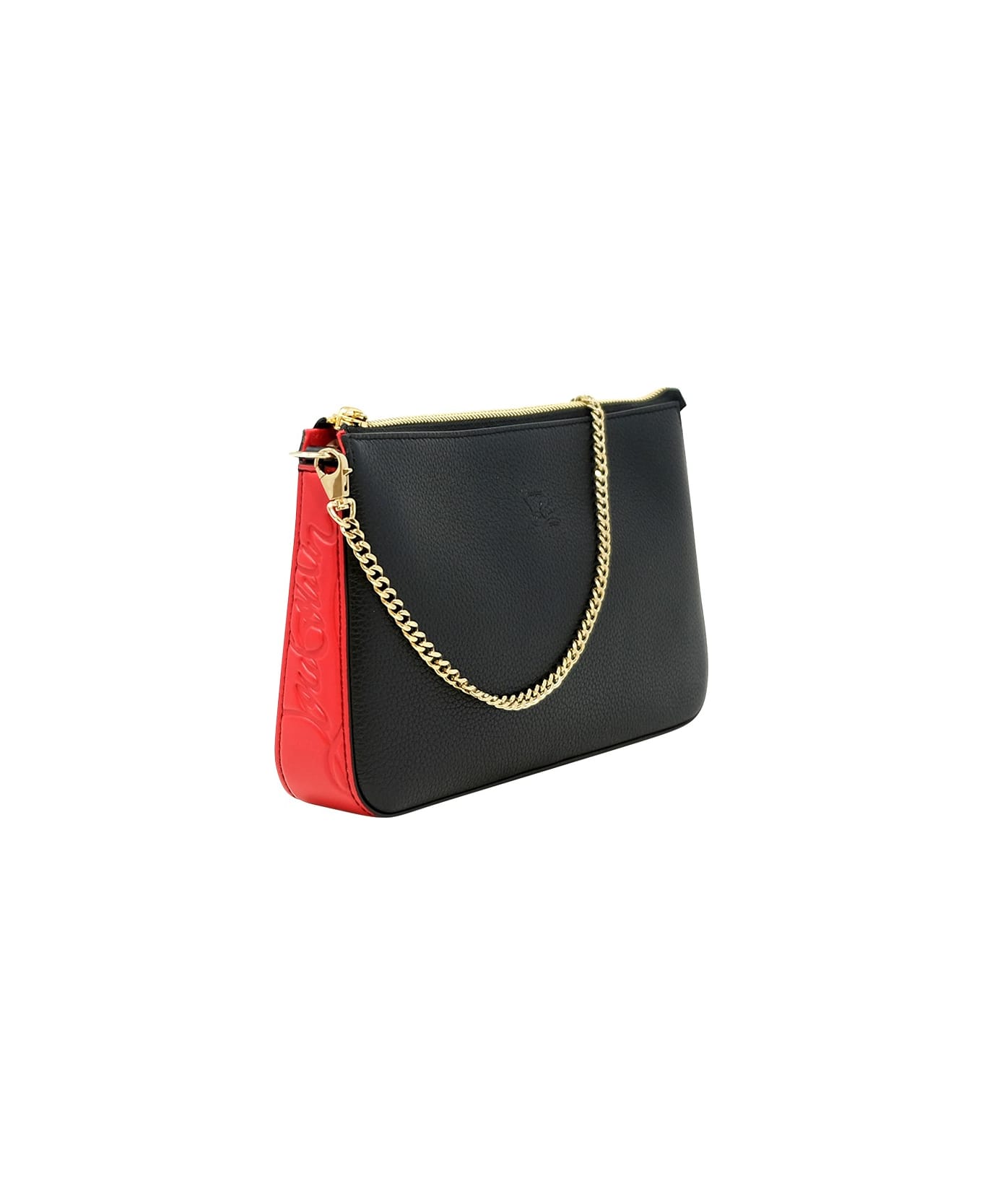 Christian Louboutin Black Leather Loubila Hybrid Pouch トートバッグ