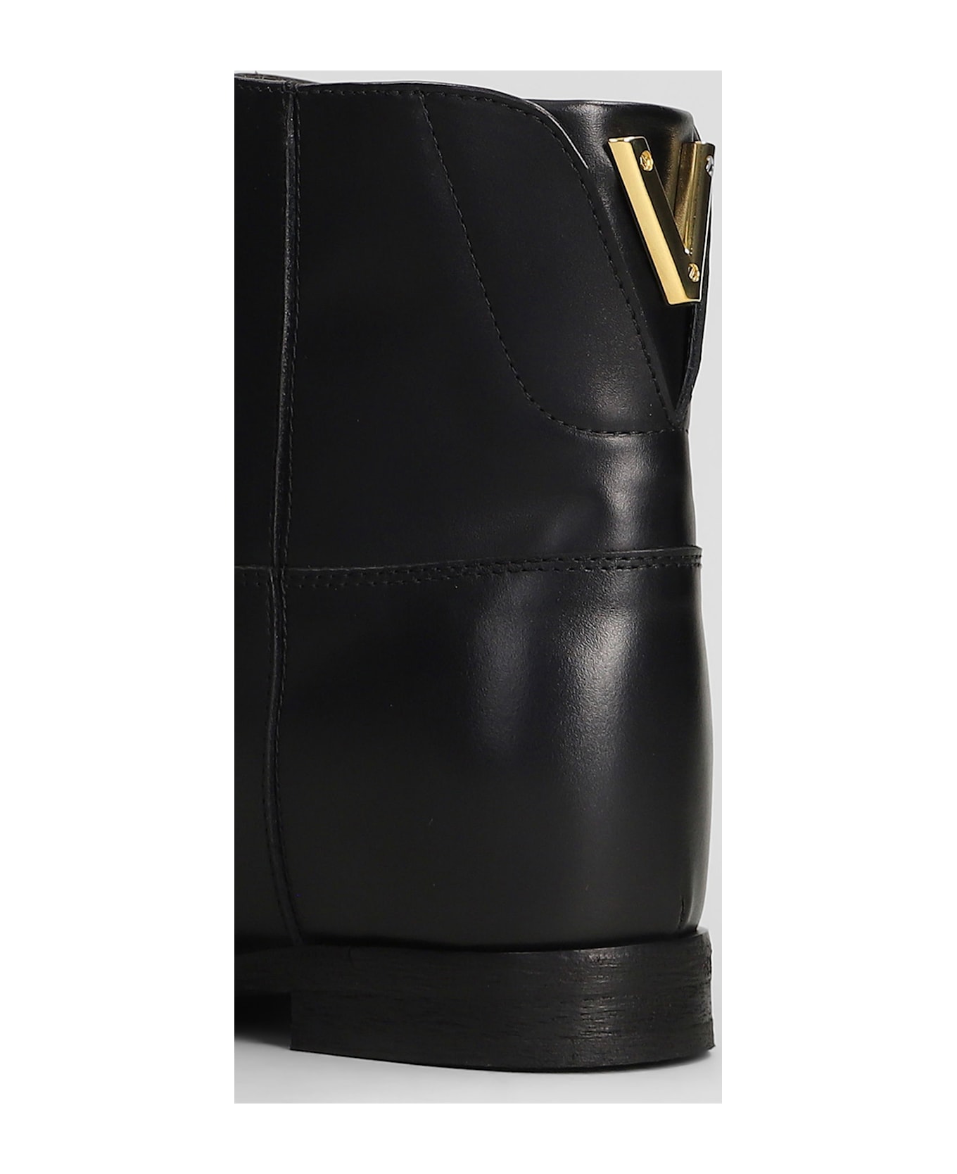 Via Roma 15 Ankle Boots Inside Wedge In Black Leather - black ブーツ