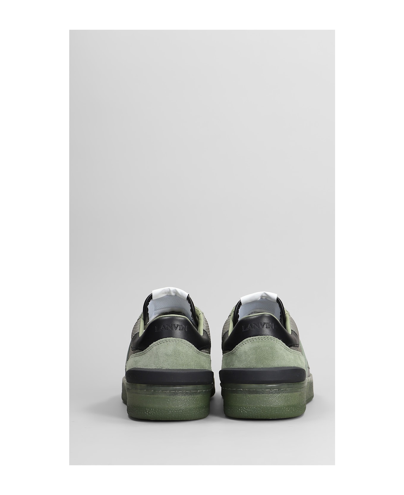 Lanvin Clay Sneakers In Green Suede And Fabric - green
