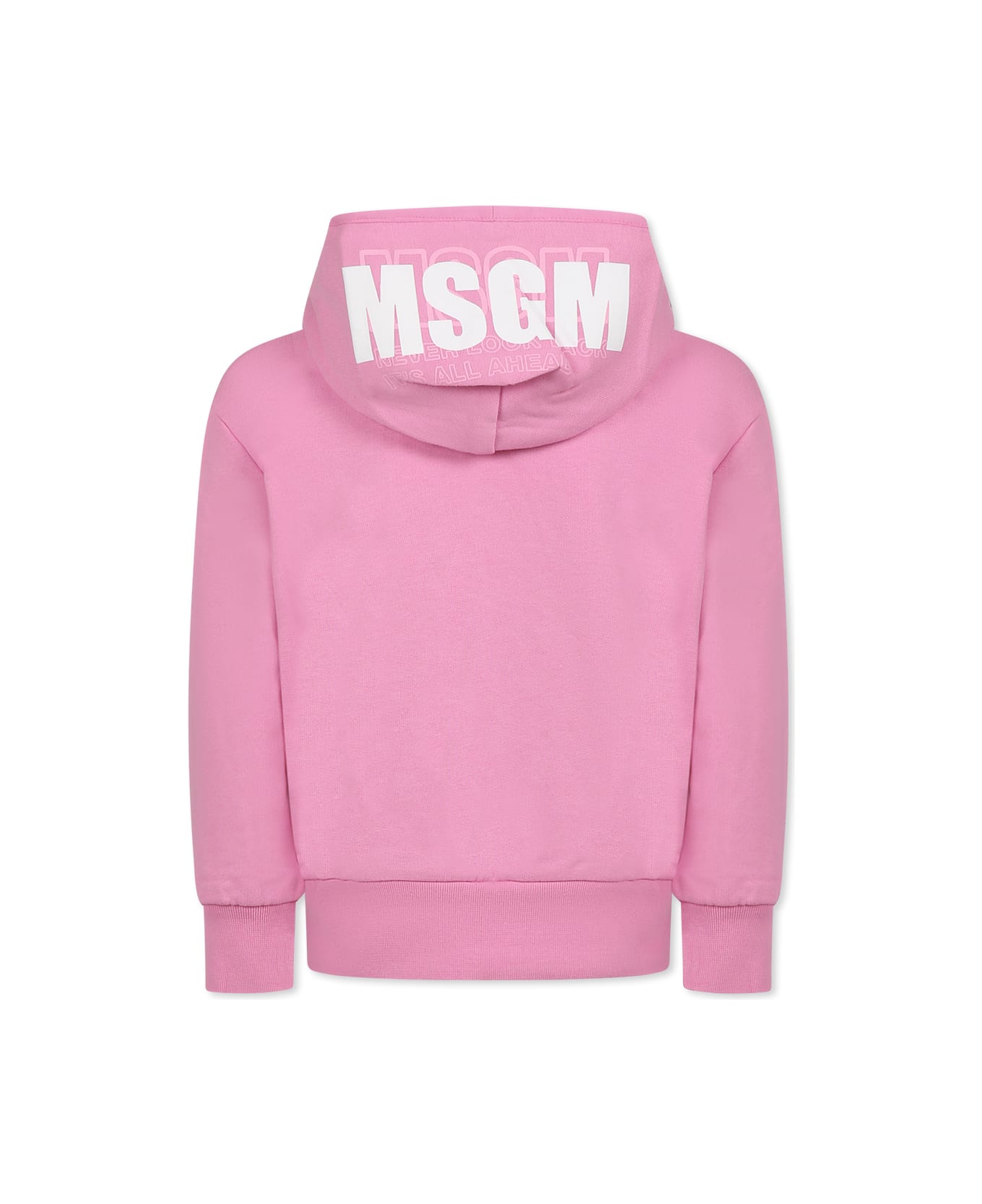 MSGM Pink Sweatshirt For Girl With Logo - Pink
