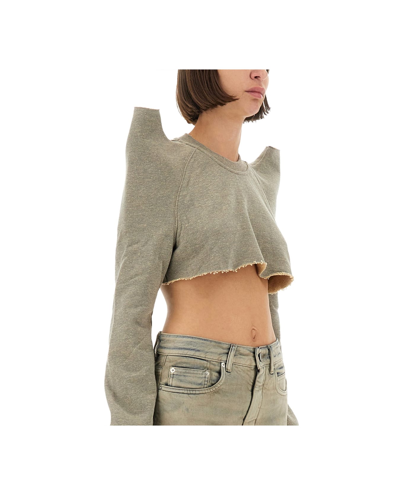 DRKSHDW "cropped Tecsweat" Sweatshirt - GREY