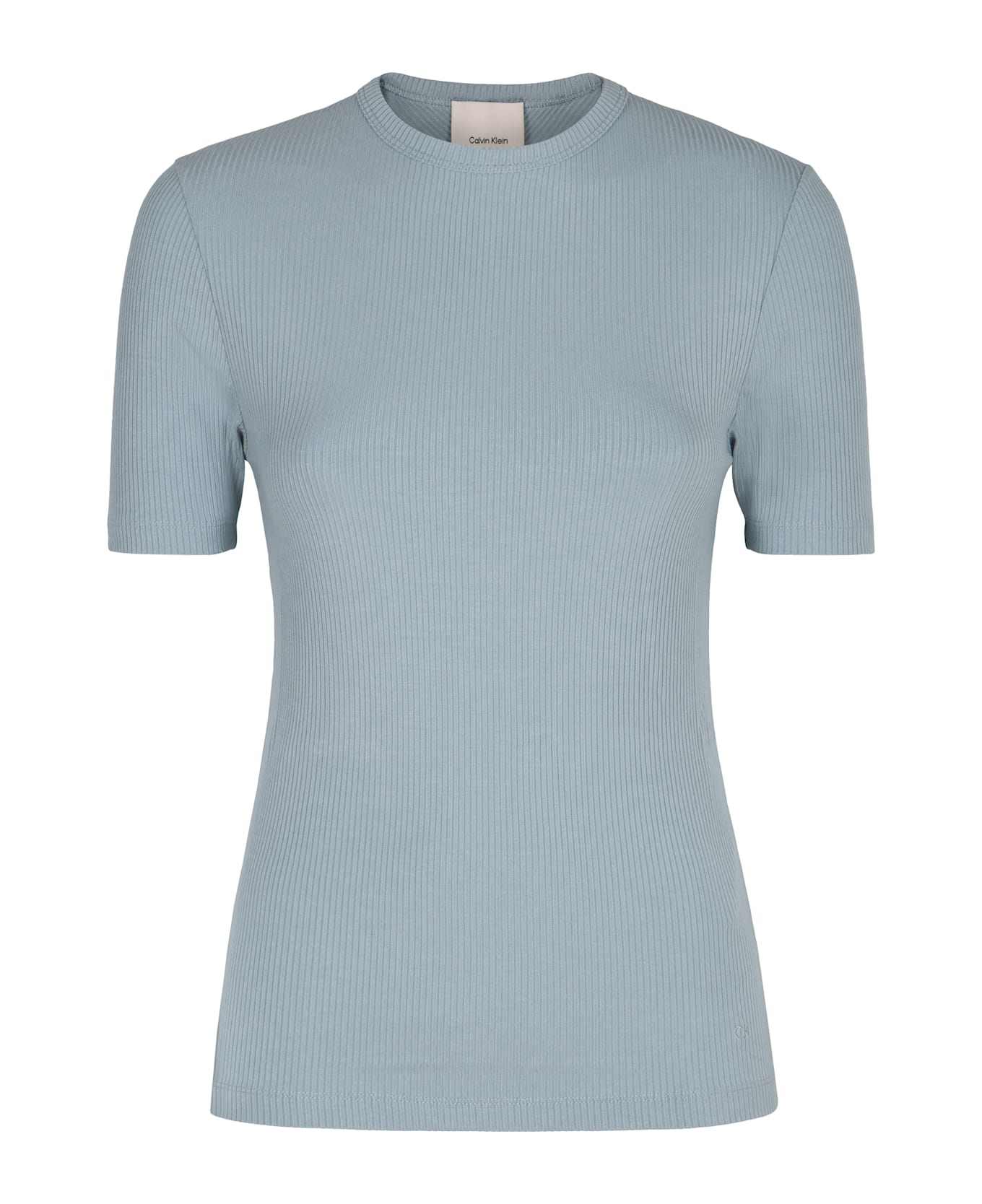Calvin Klein Ribbed Knit T-shirt - Light Blue