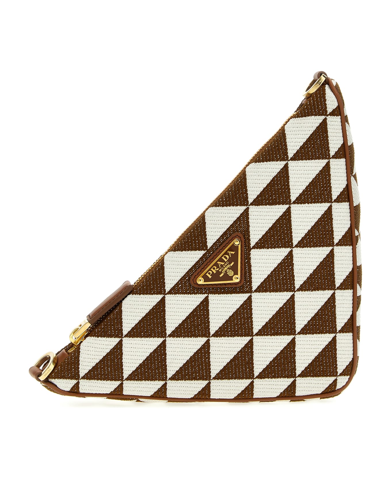 Prada 'triangle Symbole' Crossbody Bag - TABACCOTALCO