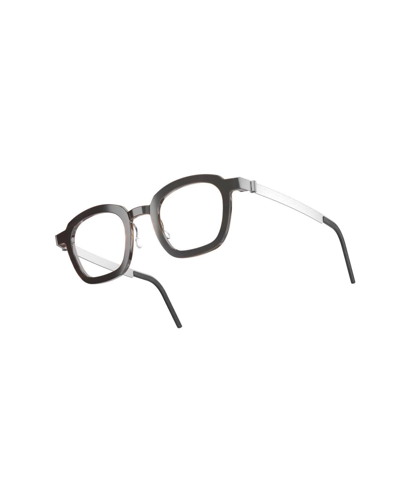LINDBERG Buffalo Horn 1858 H20 10 Marrone Scuro Silver Glasses - Marrone
