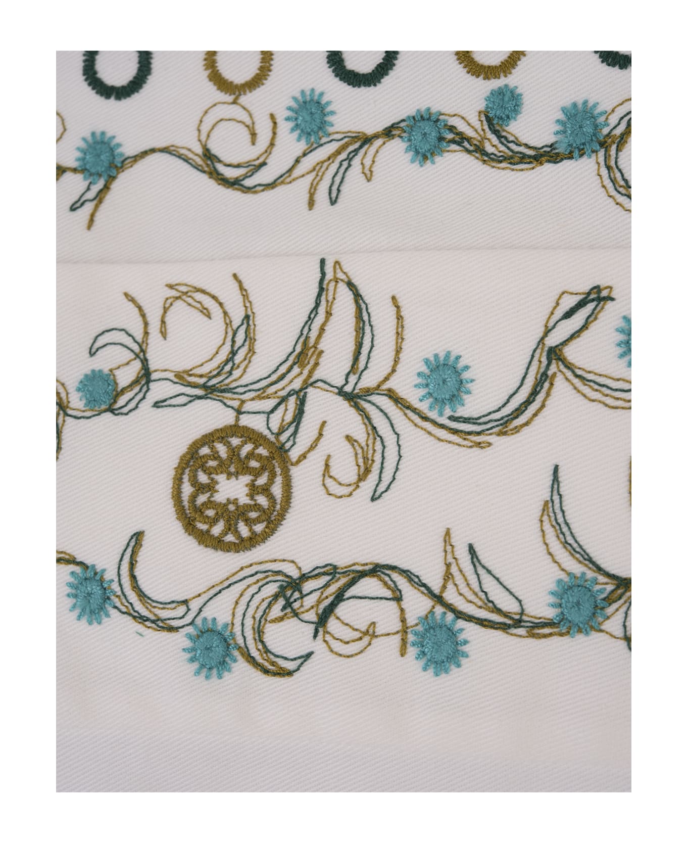 Elie Saab Cotton Embroidered Garden Top - Multicolour