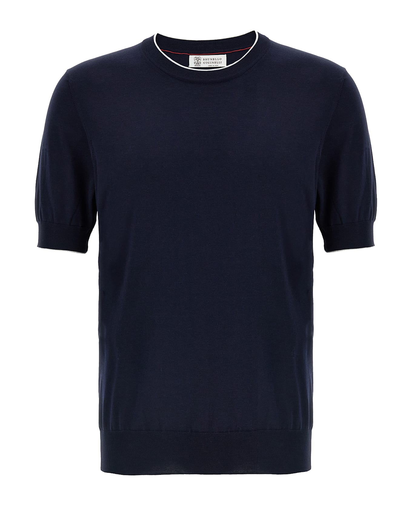 Brunello Cucinelli Knitted T-shirt - Blue