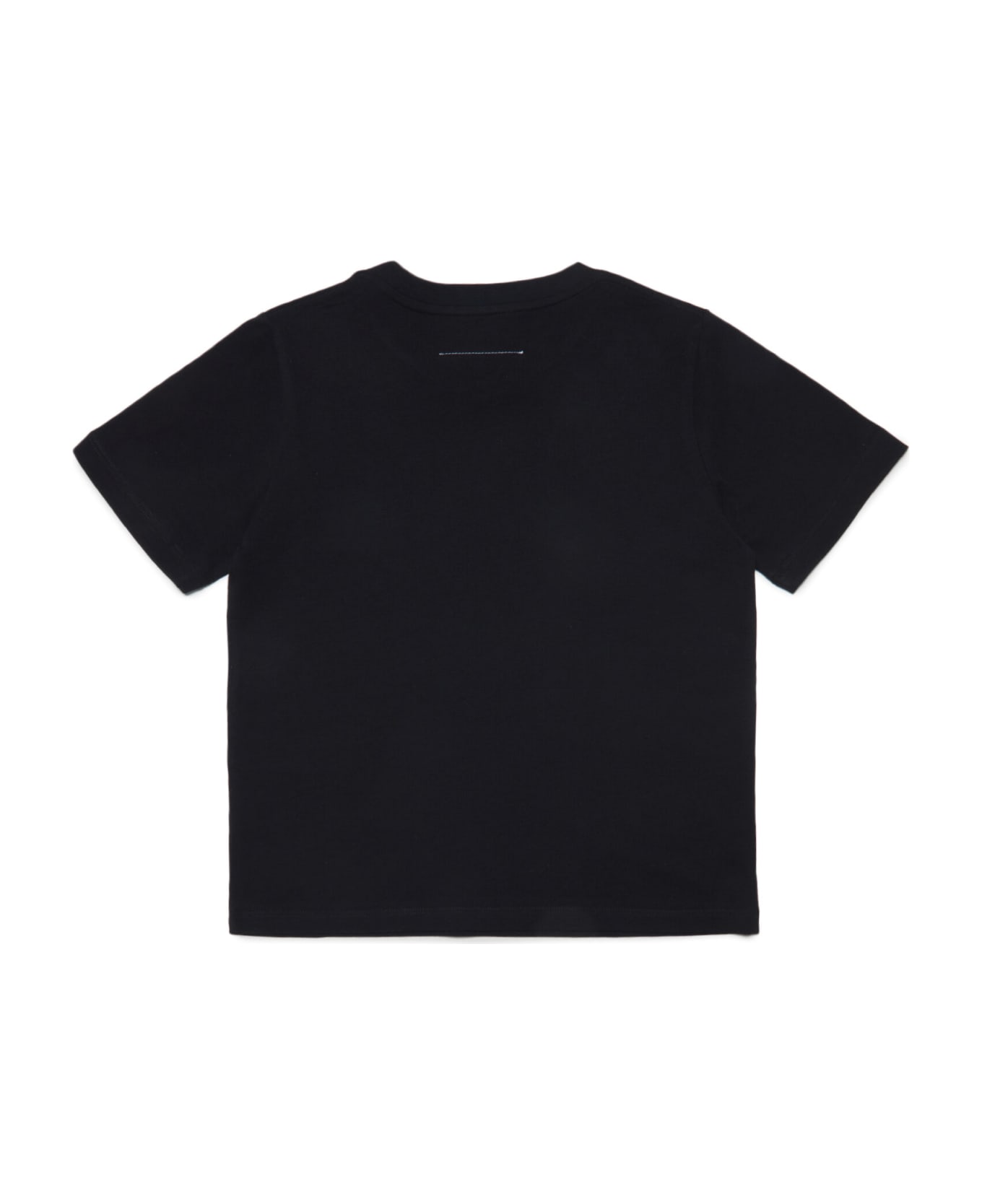 MM6 Maison Margiela Mm6t53u T-shirt Maison Margiela Black T-shirt In Jersey With Logo 6 Fluid Effect - Nero