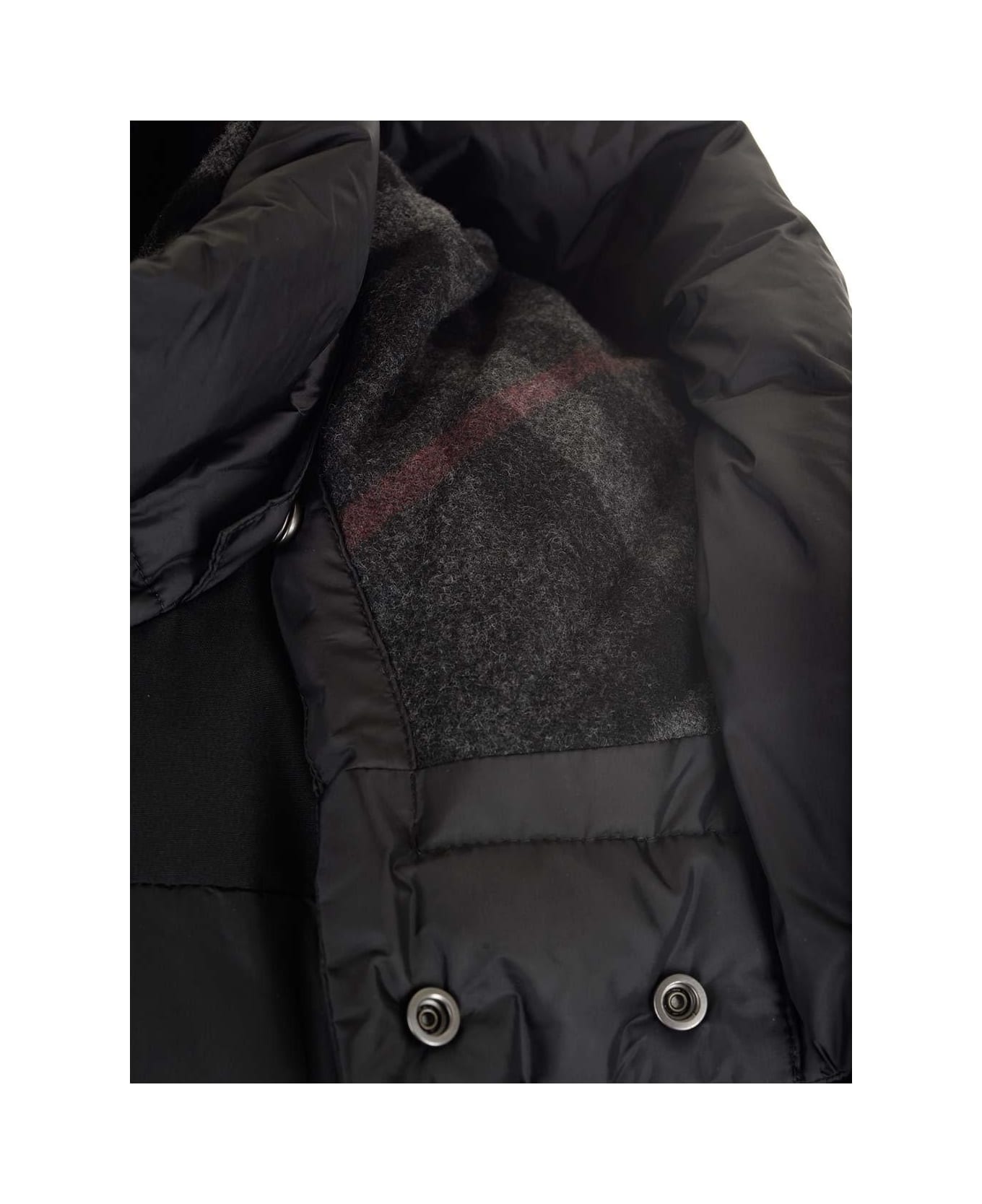 Burberry Logo Patch Hooded Puffer Jacket - Black