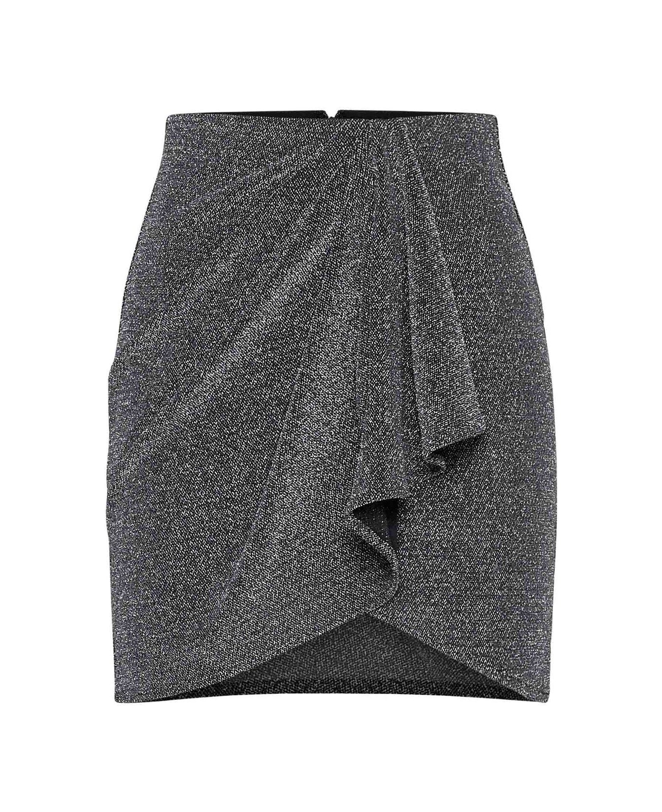 Marant Étoile Glitter Detailed Mini Skirt - Silver