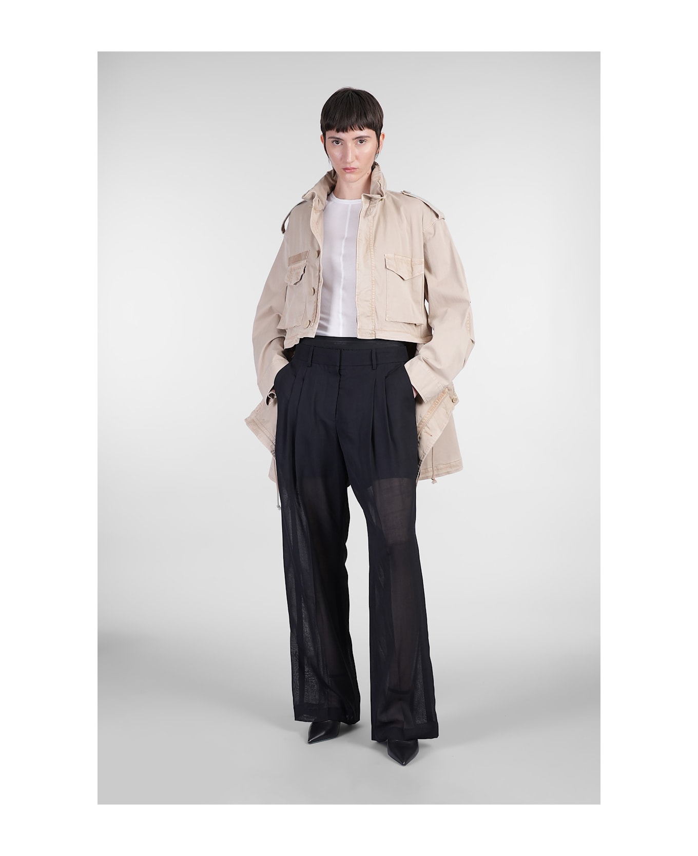 Helmut Lang Parka In Beige Cotton - beige