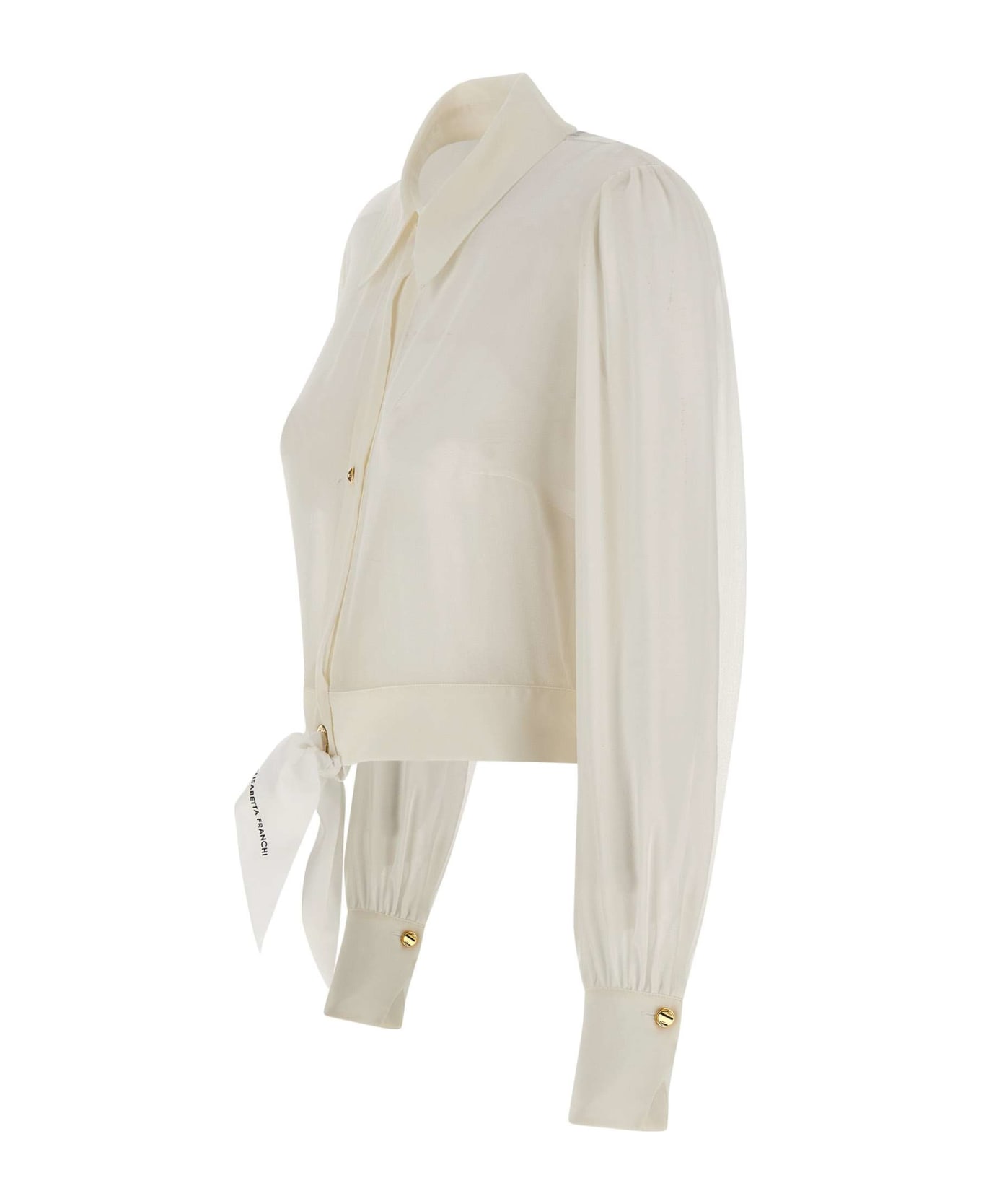 Elisabetta Franchi 'events' Silk Georgette Shirt - WHITE ブラウス