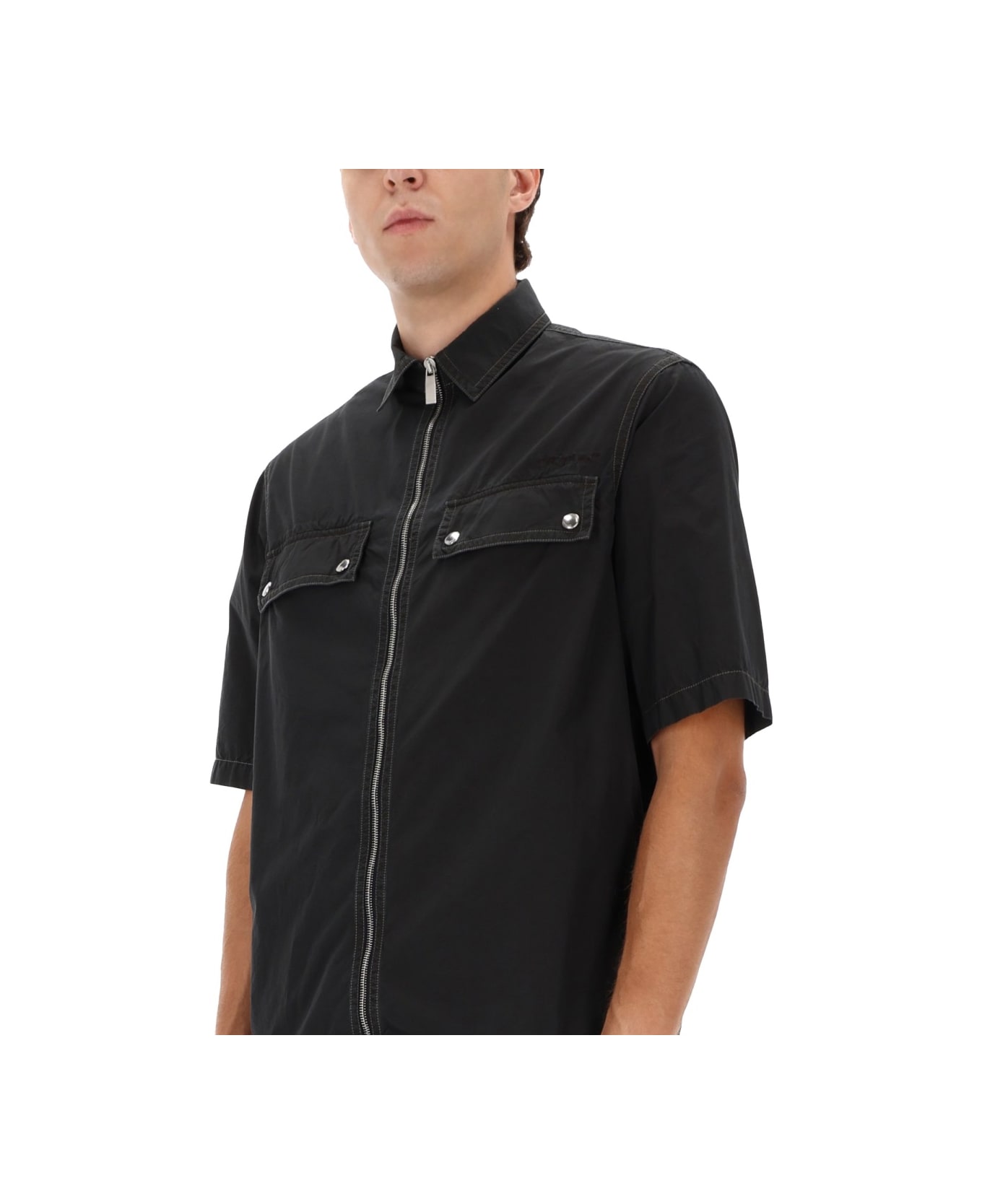 Off-White Zippered "arrow" Shirt - BLACK