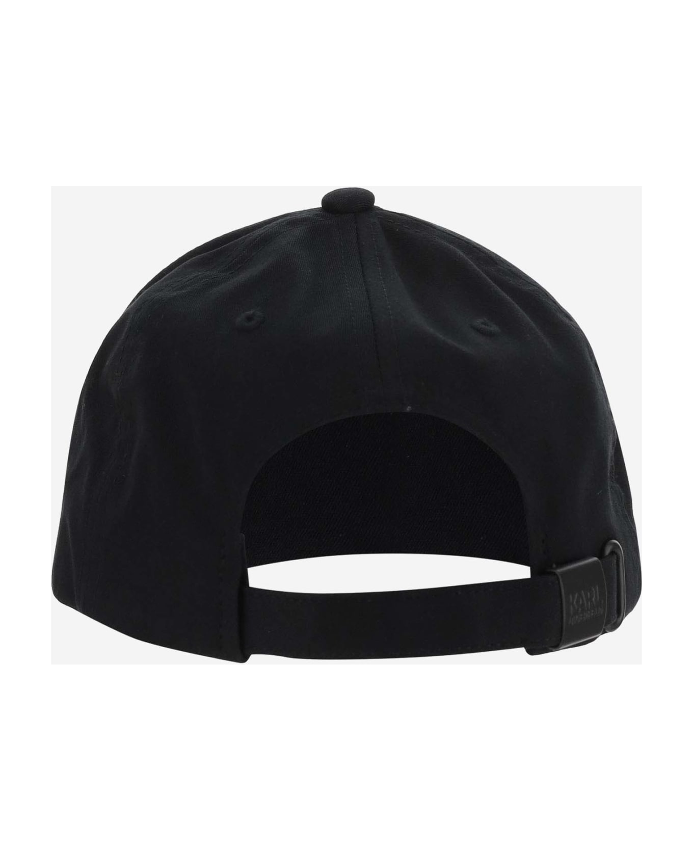 Karl Lagerfeld Cotton Blend Baseball Cap With Logo - Black