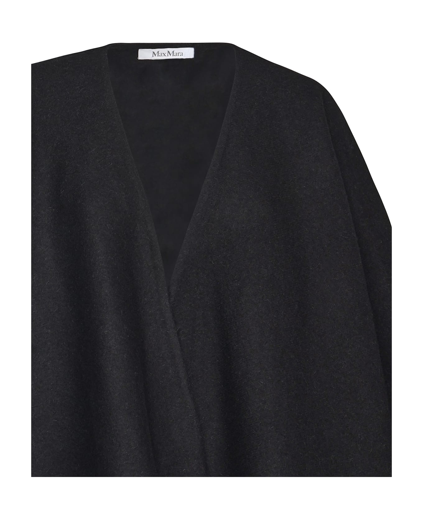 Max Mara Alpaca And Wool Cape - Nero