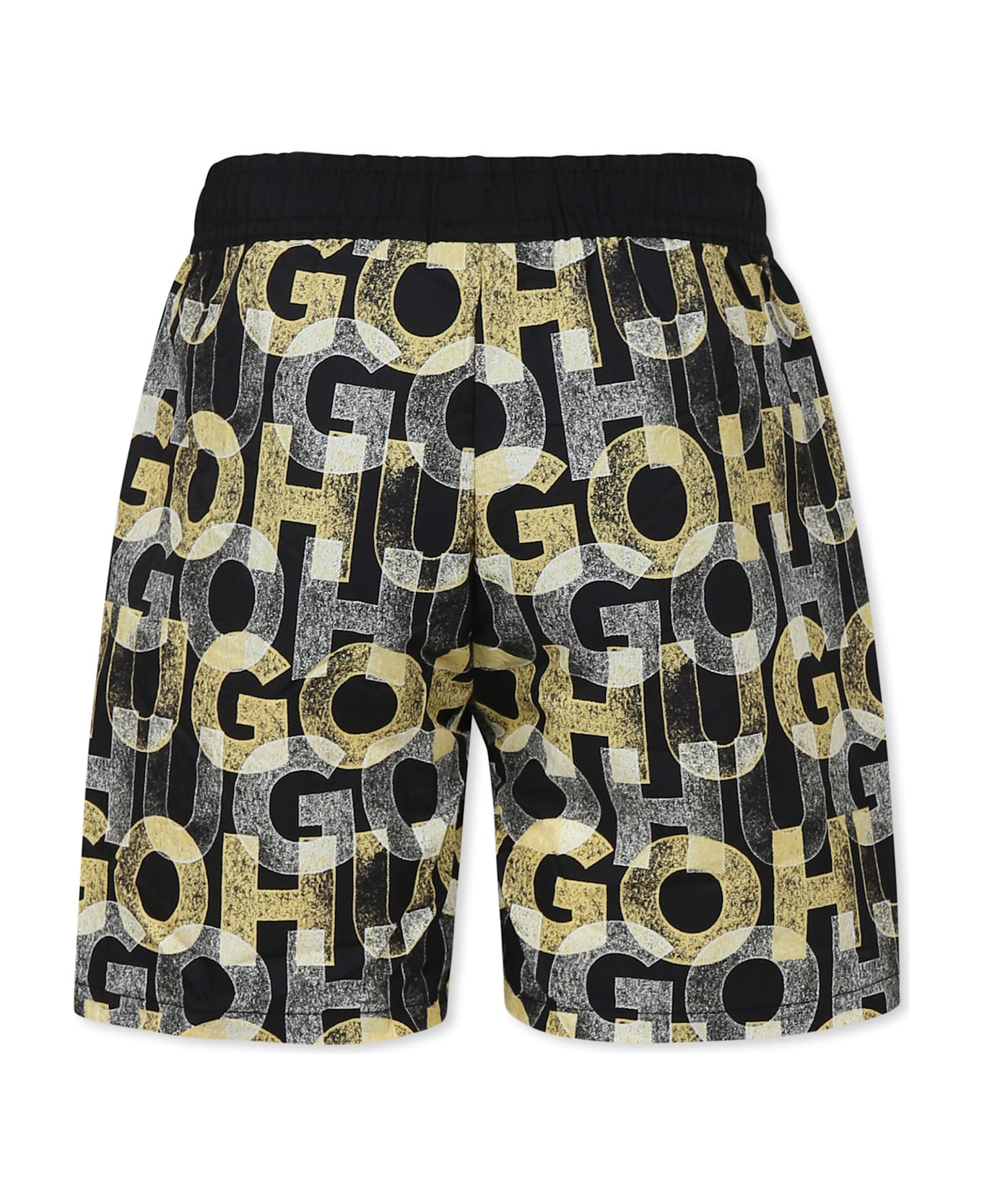 Hugo Boss Black Swim Shorts For Boy With Logo - Black