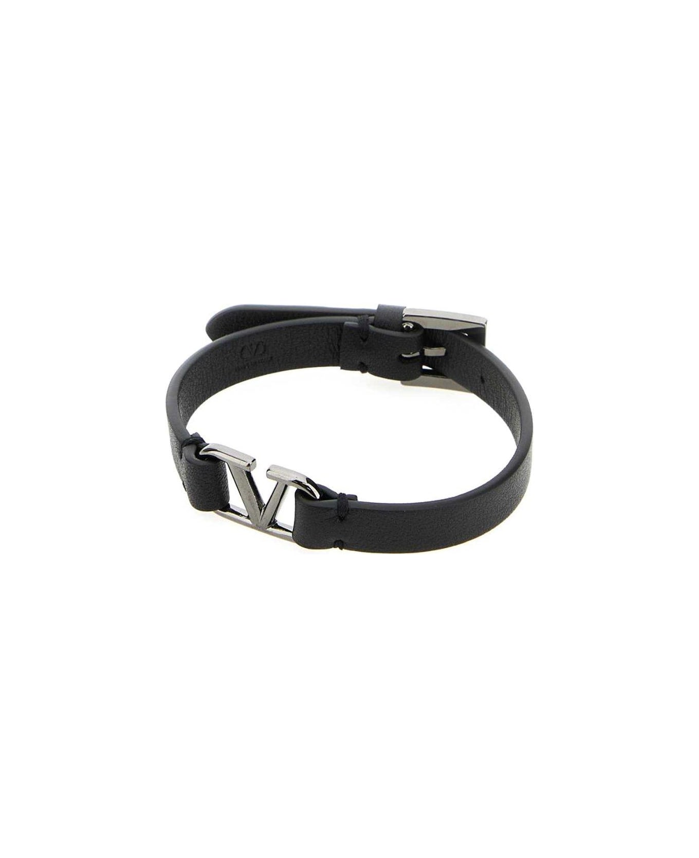Valentino Garavani Vlogo Plaque Bracelet - Black