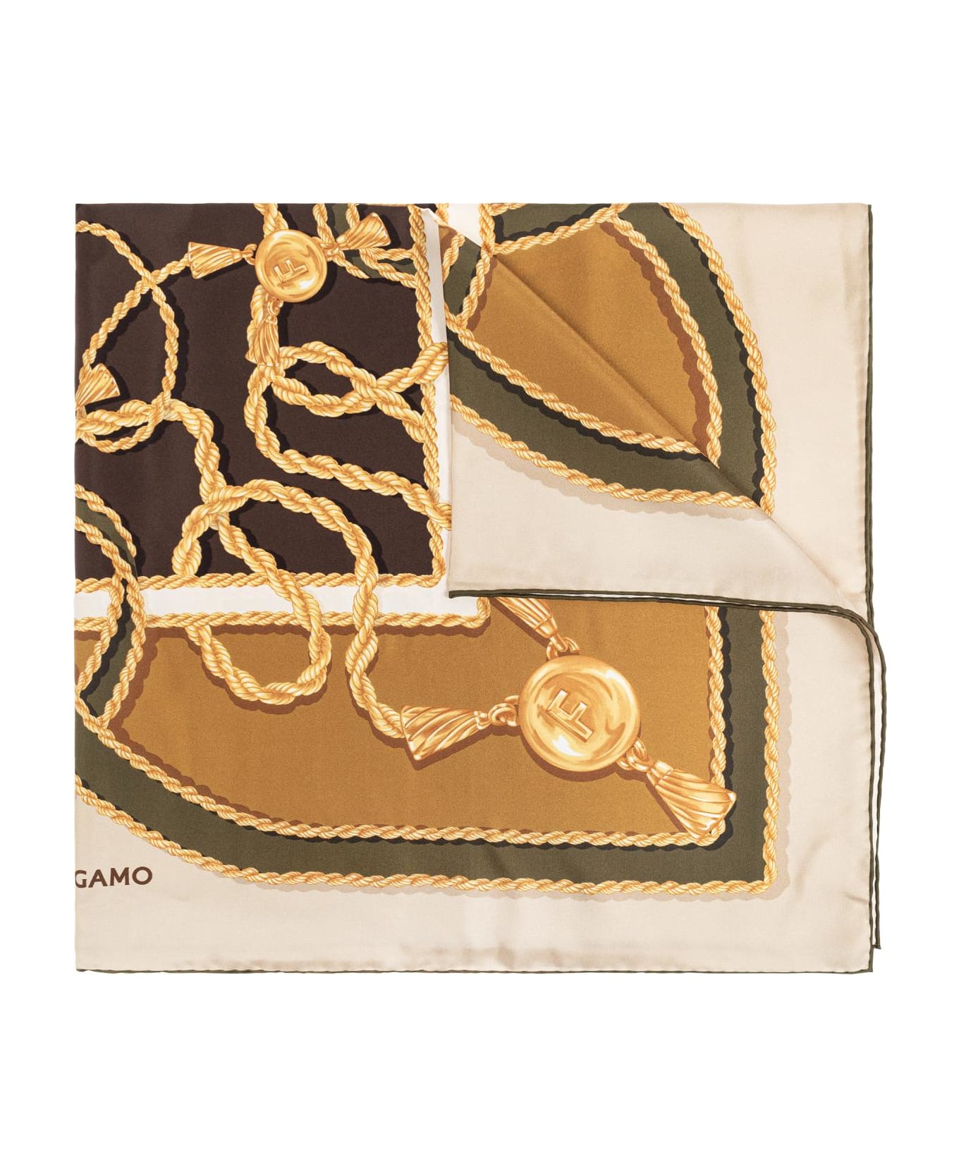 Ferragamo Silk Scarf With Print - Green