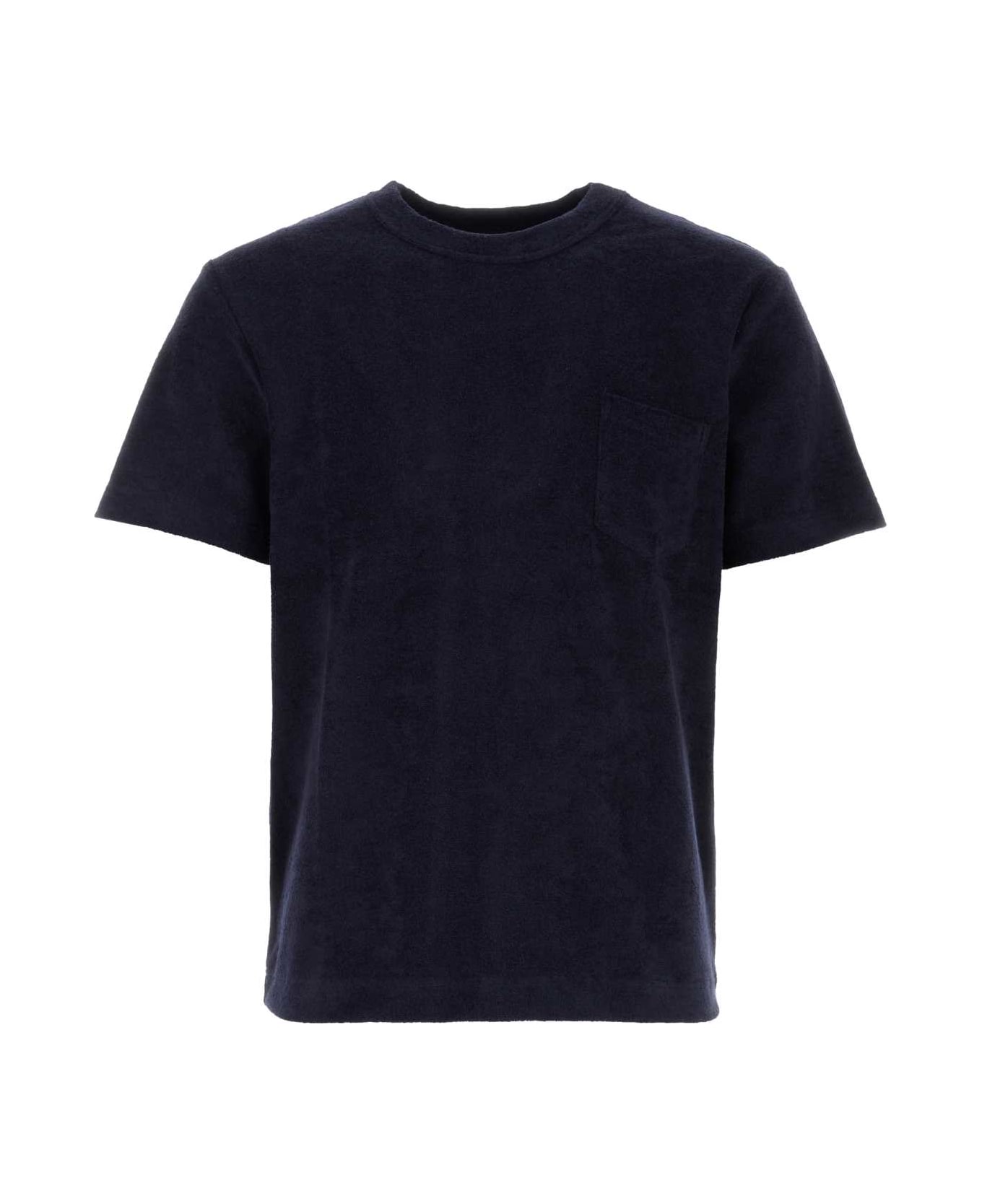 Howlin Navy Blue Terry Fons T-shirt - NAVY シャツ
