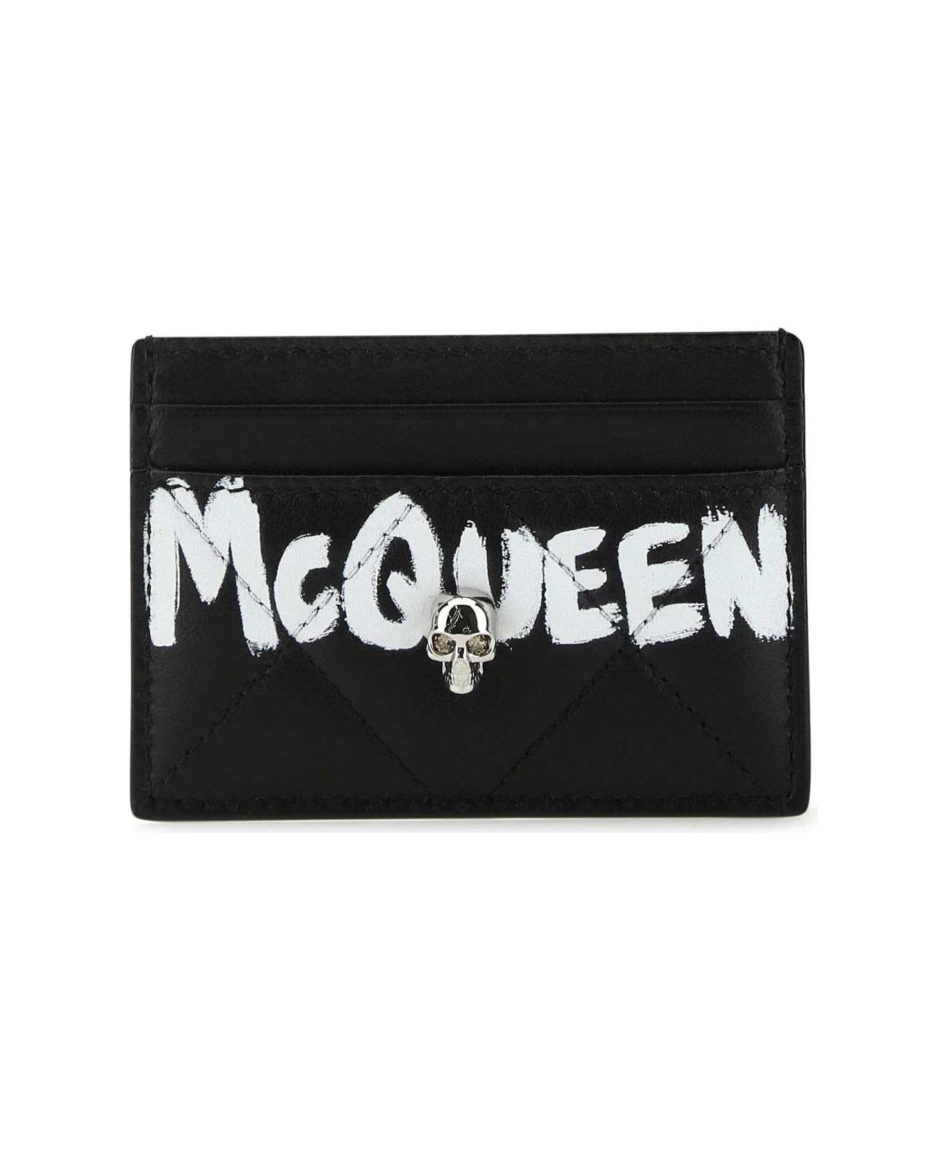 Alexander McQueen Logo Printed Quilted Cardholder - Black