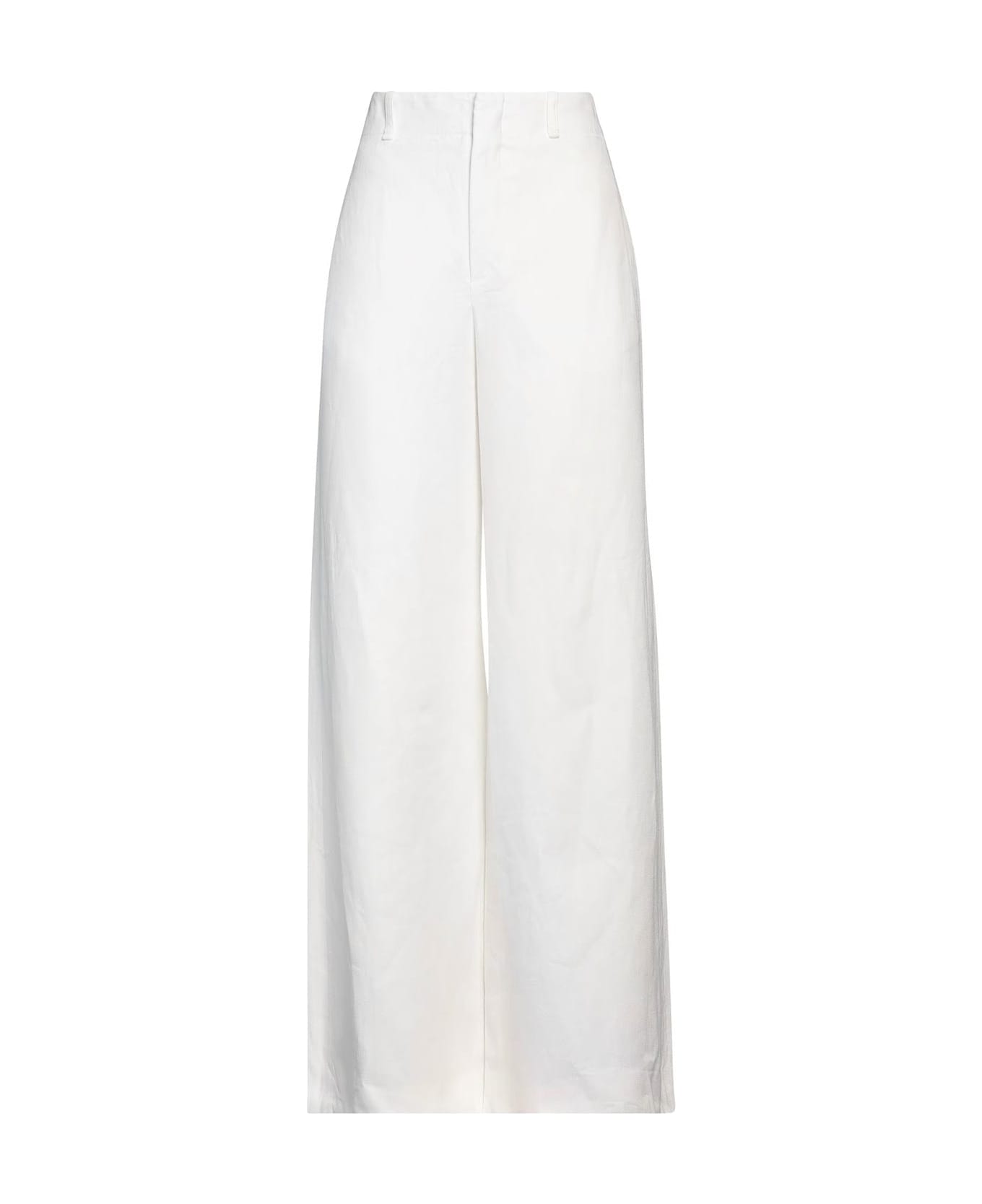 Chloé Wide-leg Linen Trousers - White
